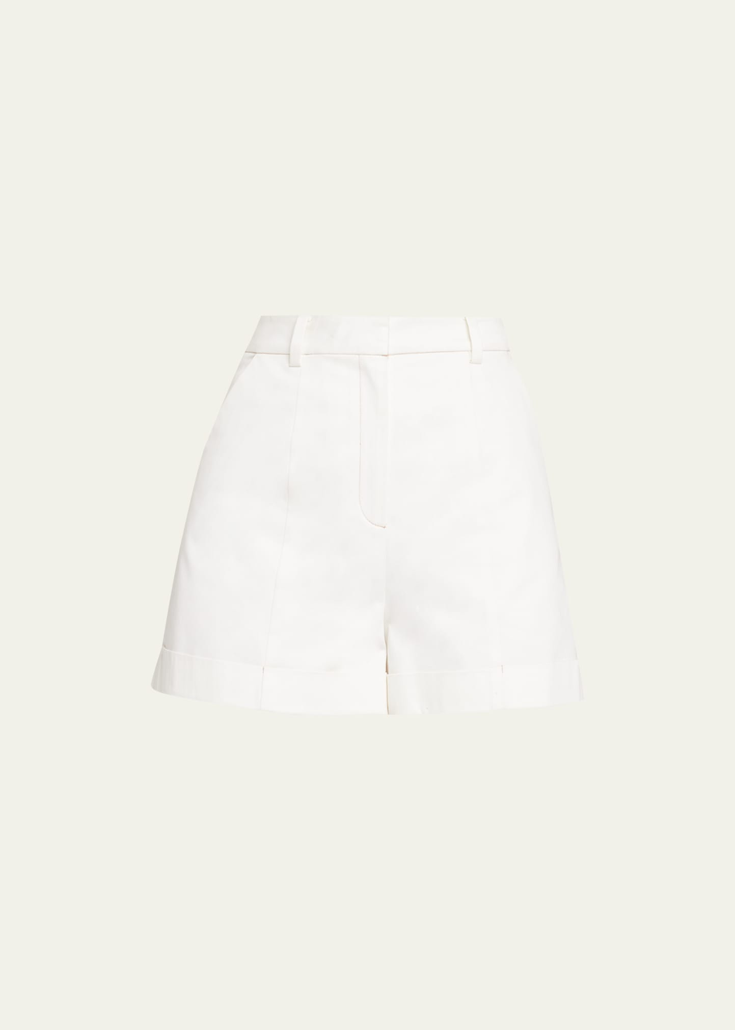 Cinq À Sept Galena Tailored Sateen Shorts In White