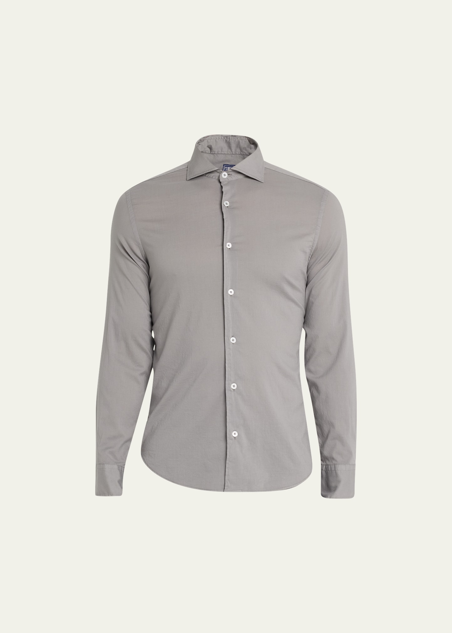 Fedeli Men's Cotton-stretch Sport Shirt In Grey