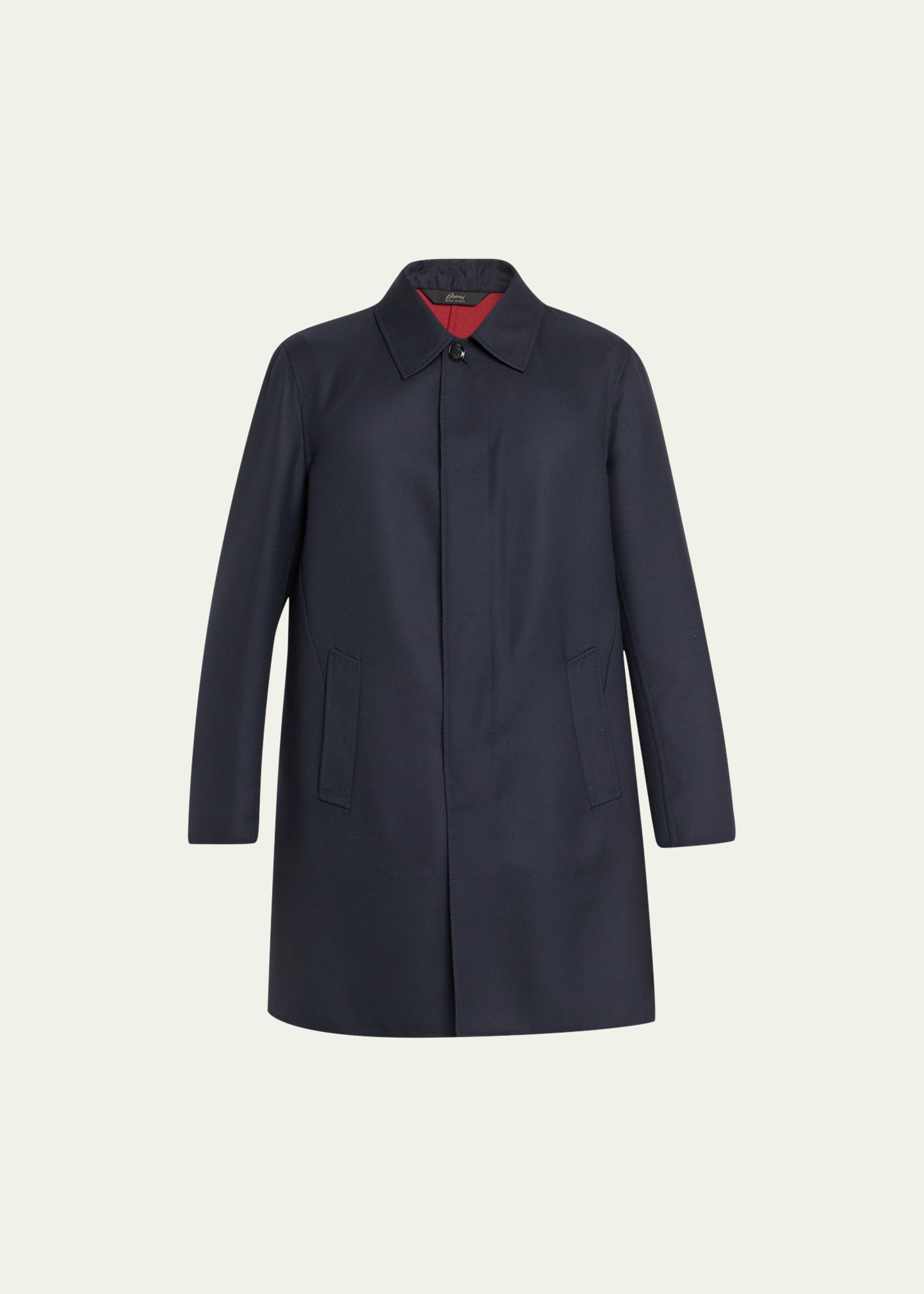 Men's Amaranth Wool Navy Blue Top Coat