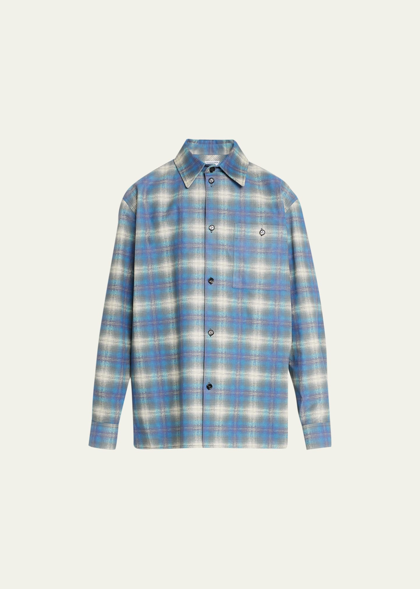 Bottega Veneta Tartan-patterned Leather Shirt-jacket In Nero