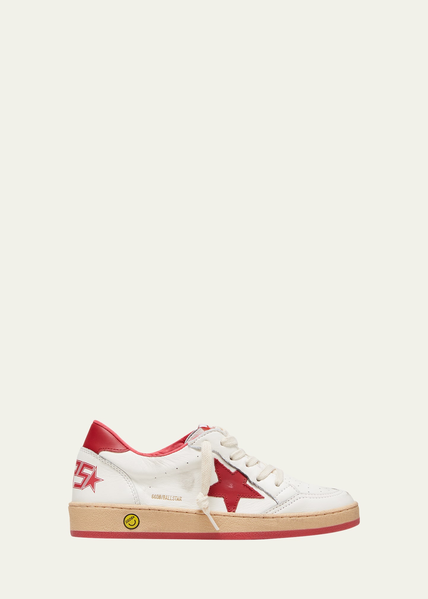 Shop Golden Goose Girl's Ballstar Low-top Leather Sneakers, Toddlers/kids In Whitered