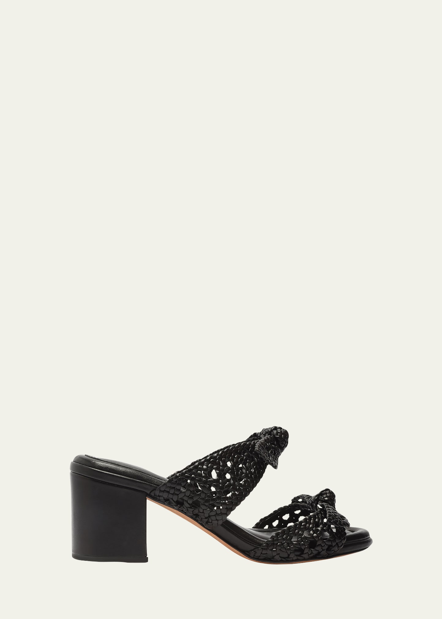 Alexandre Birman Clarita Intreccio 60 Doppia Solet Leather Sandal In Black