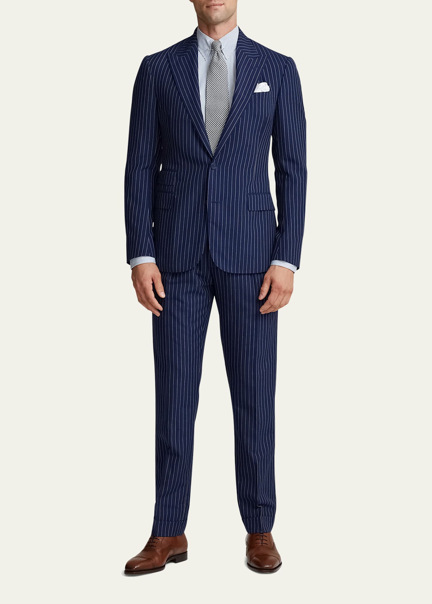 Men's Kent Rope-Stripe Wool Suit