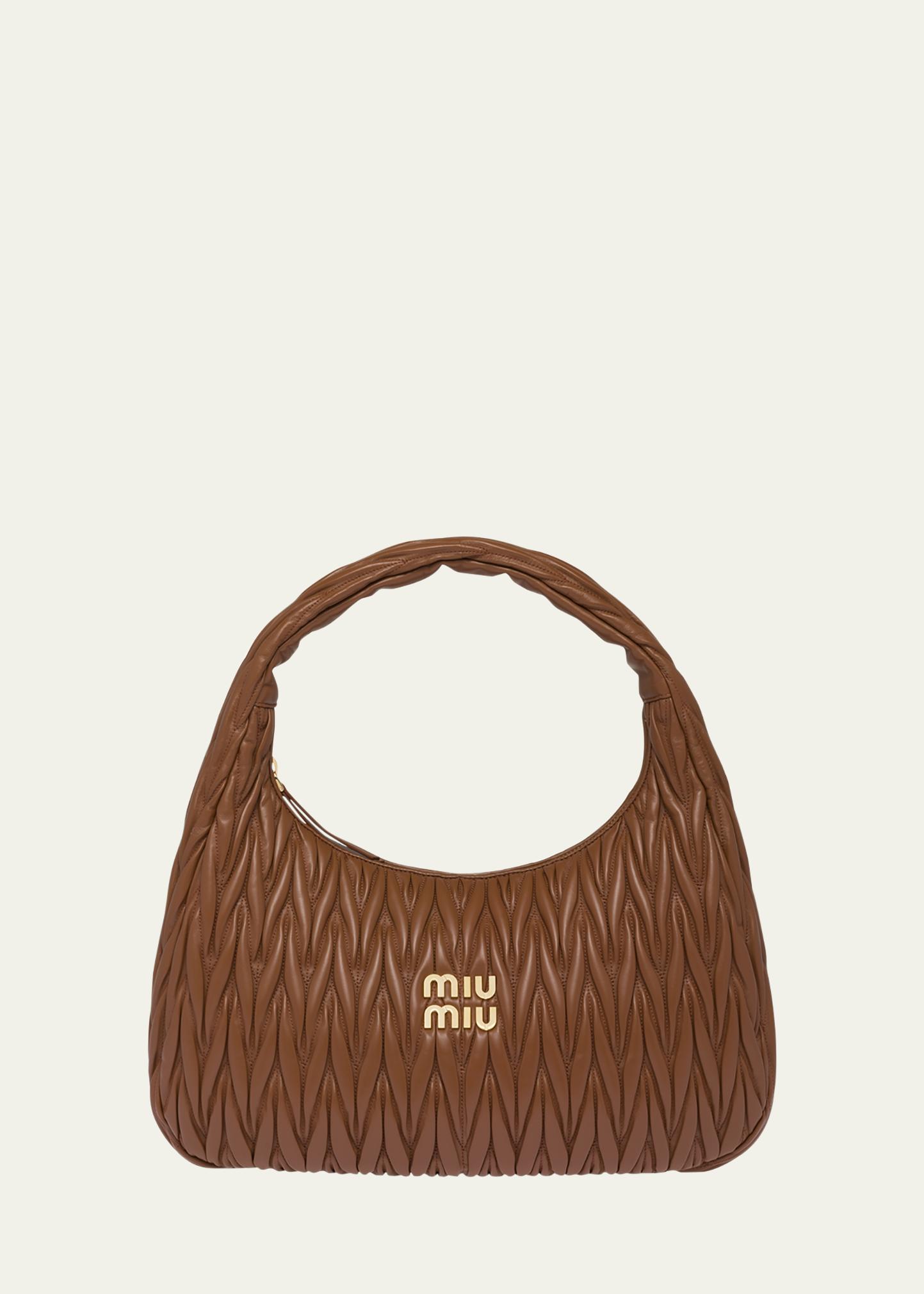 Miu Miu Large Quilted Leather Hobo Bag | Smart Closet