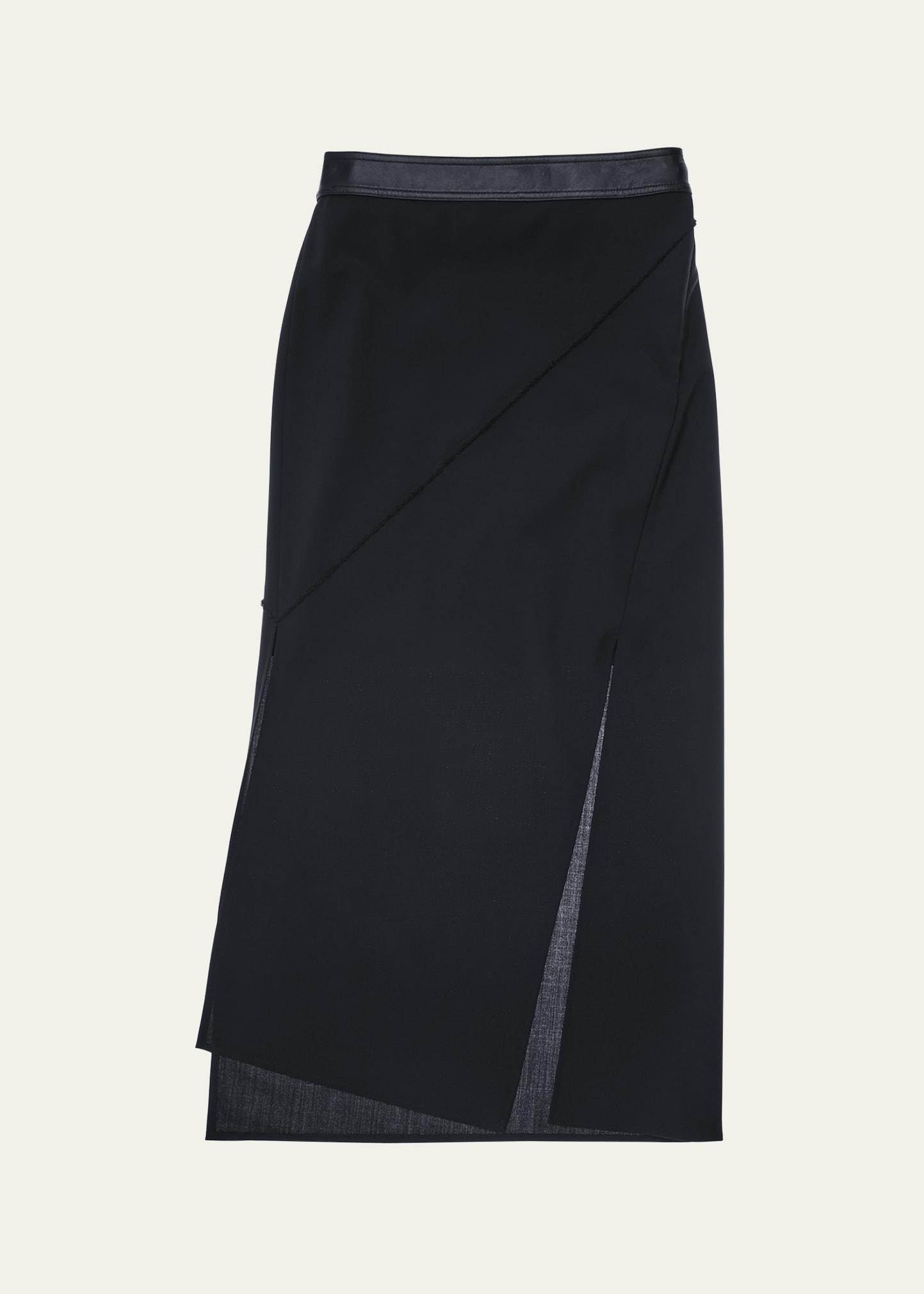 Helmut Lang Black Twisted Midi Skirt In Blk