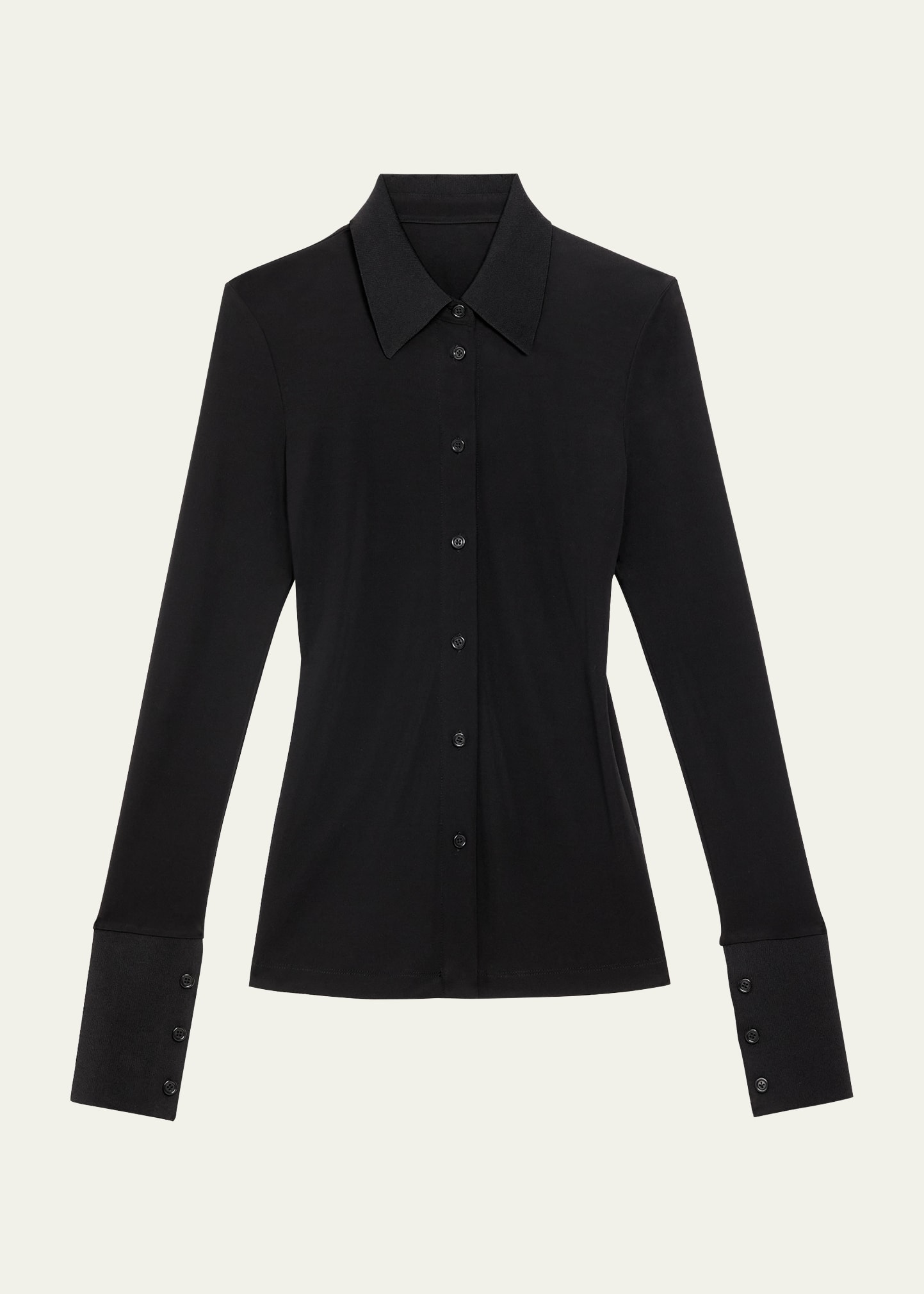 Helmut Lang Button-front Viscose Shirt In Black