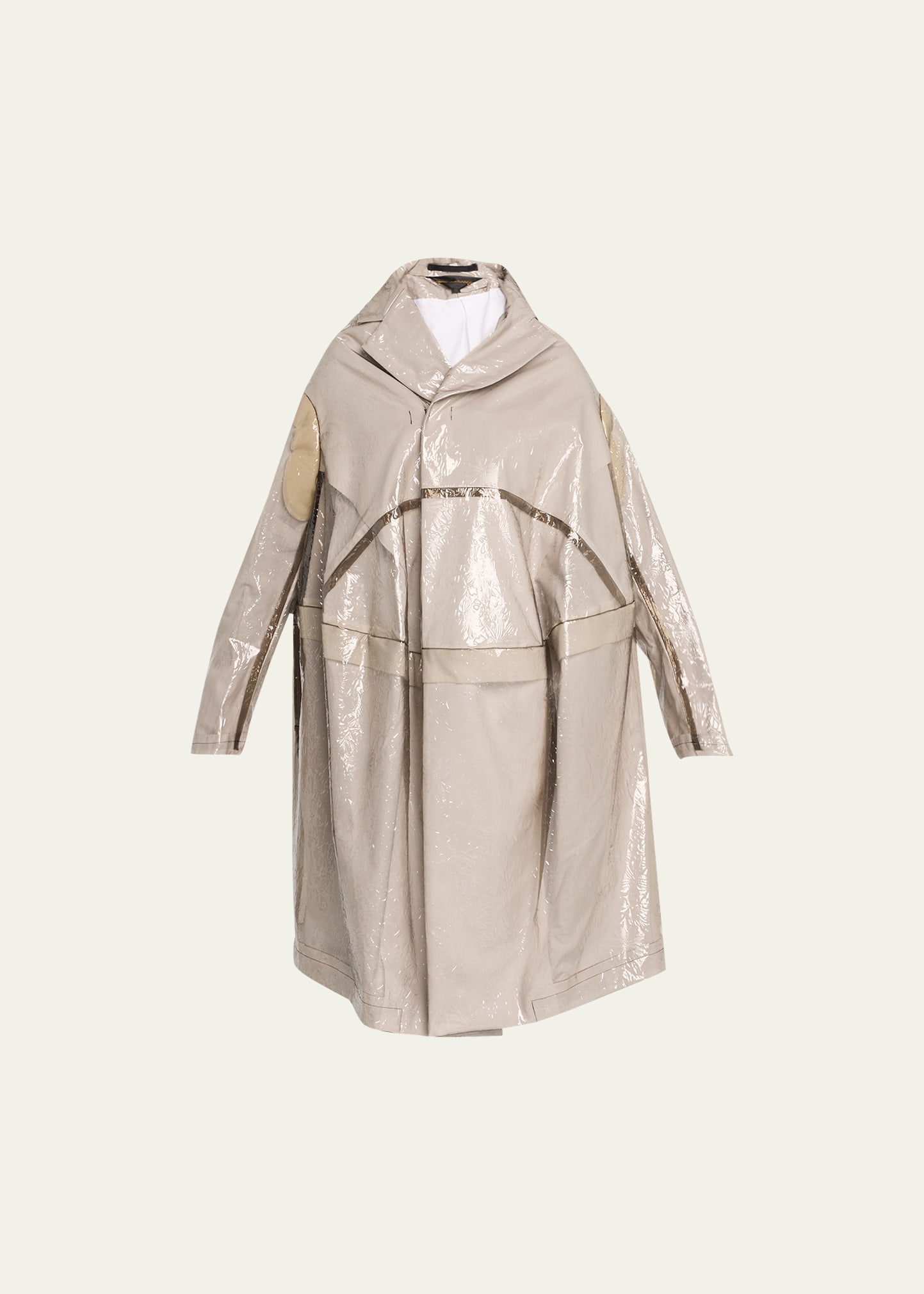 Comme Des Garçons Pvc Layer Cocoon Coat In Gray