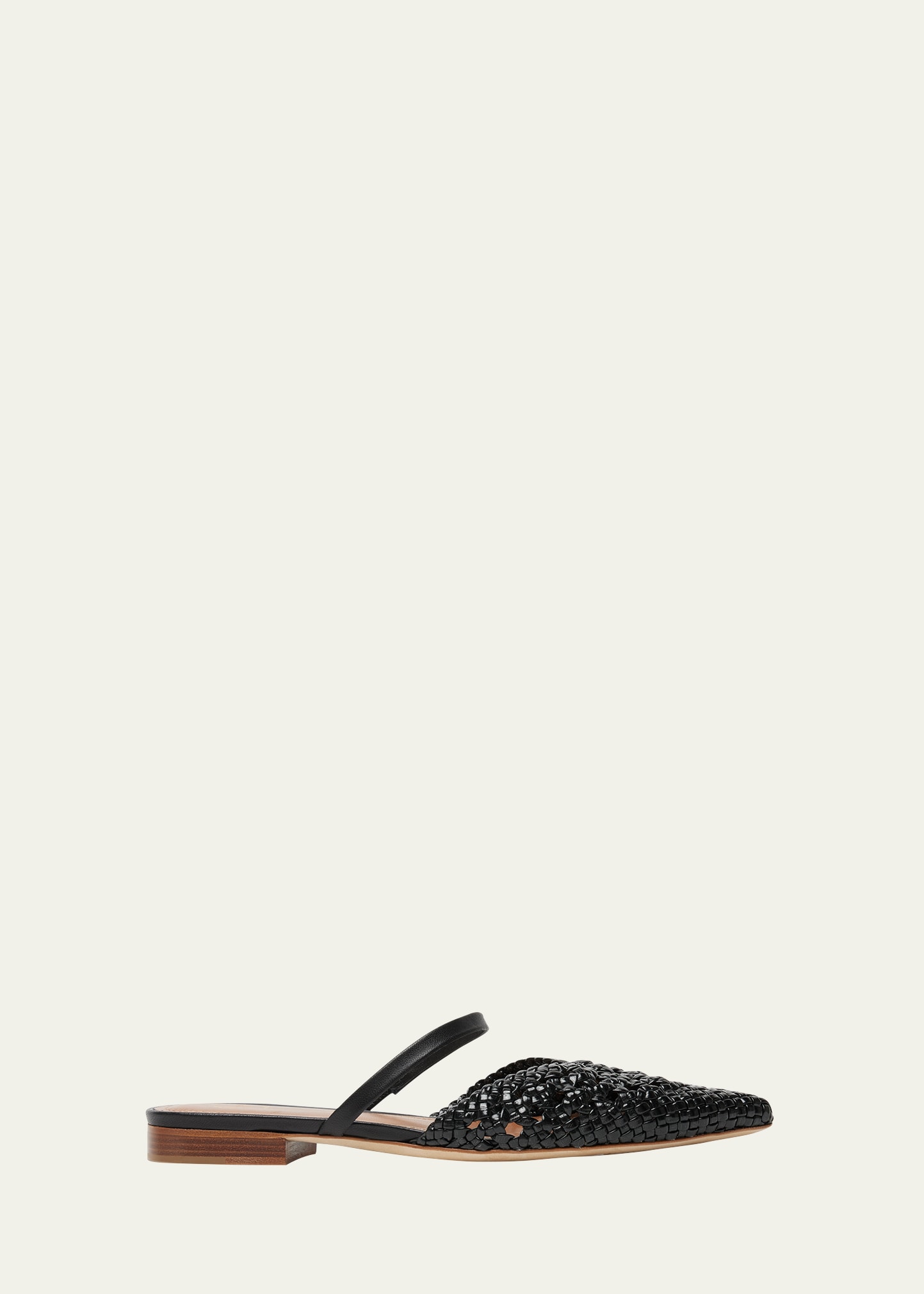 Malone Souliers Braided Leather Ballerina Mules In Black