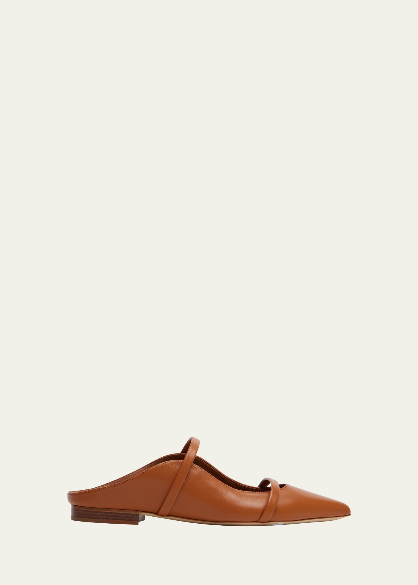 Shop Malone Souliers Maureen Dual-band Slide Ballerina Flats In Cinnamon