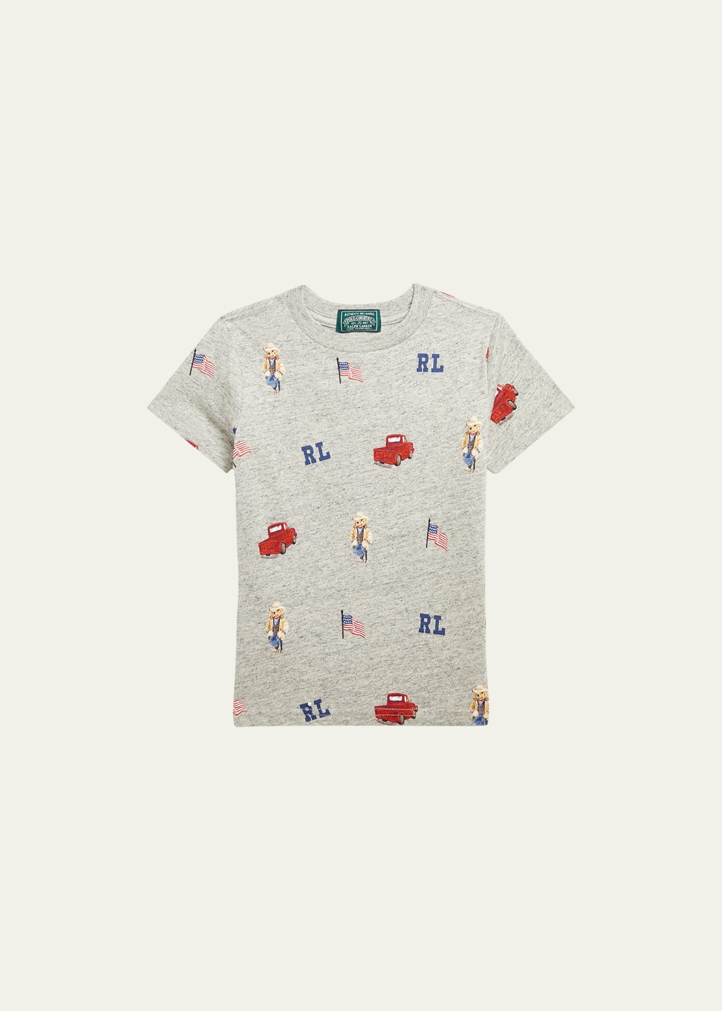 POLO RALPH LAUREN BOY'S GRAPHIC POLO BEAR W/ TRUCK T-SHIRT 