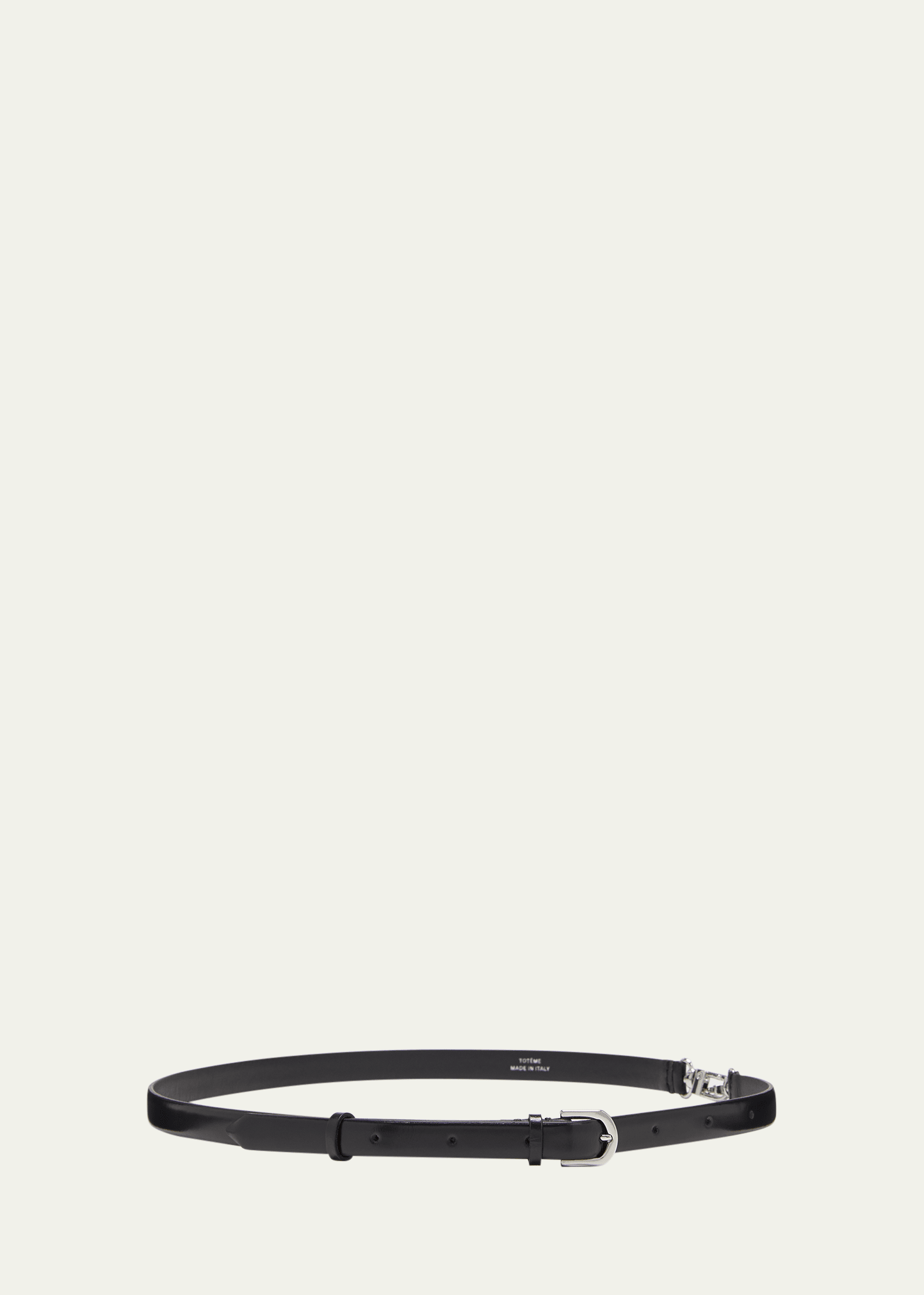 Shop Totême Double Clasp Leather Belt In Black