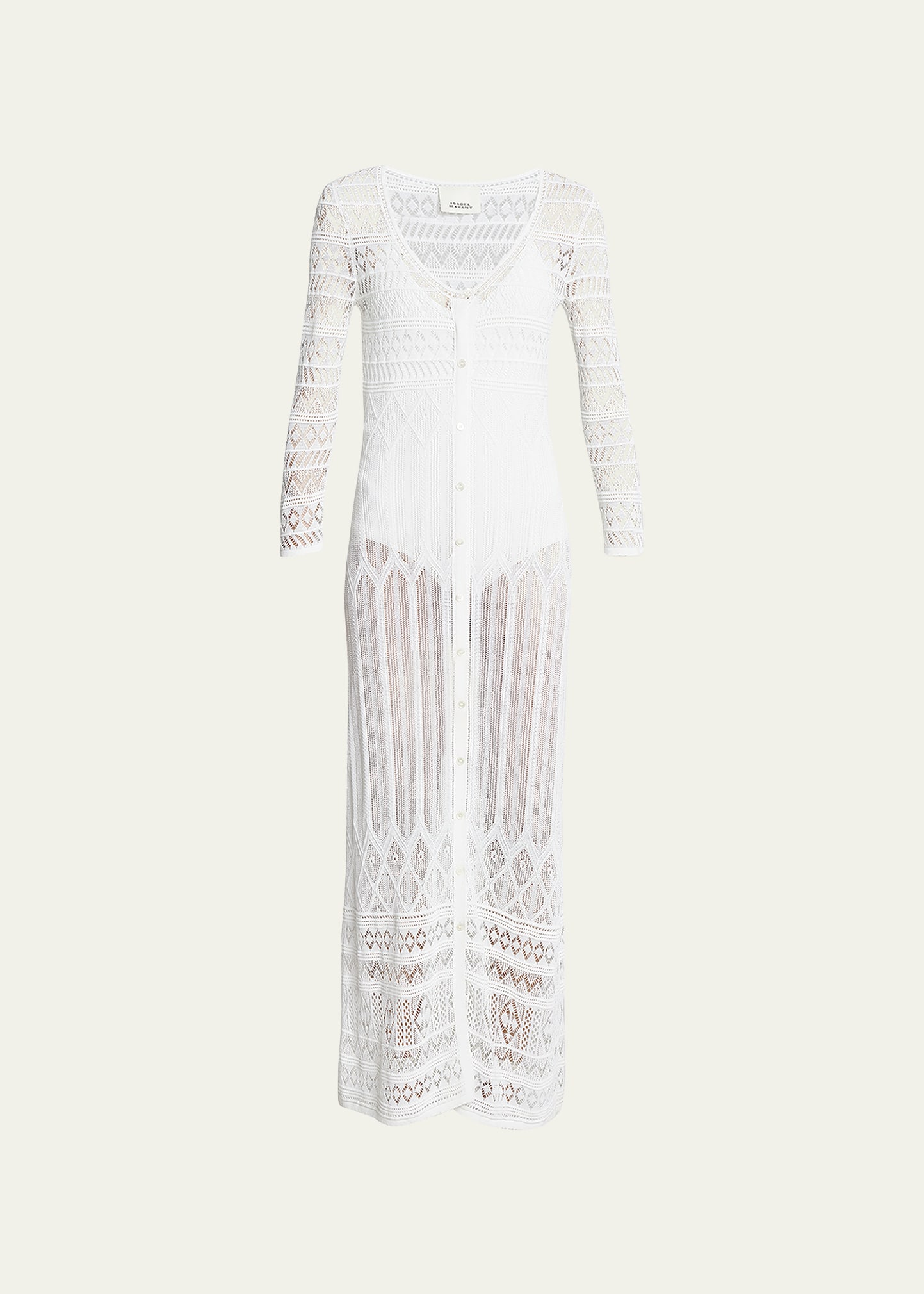 Isabel Marant Atedy Crochet Column Dress In White