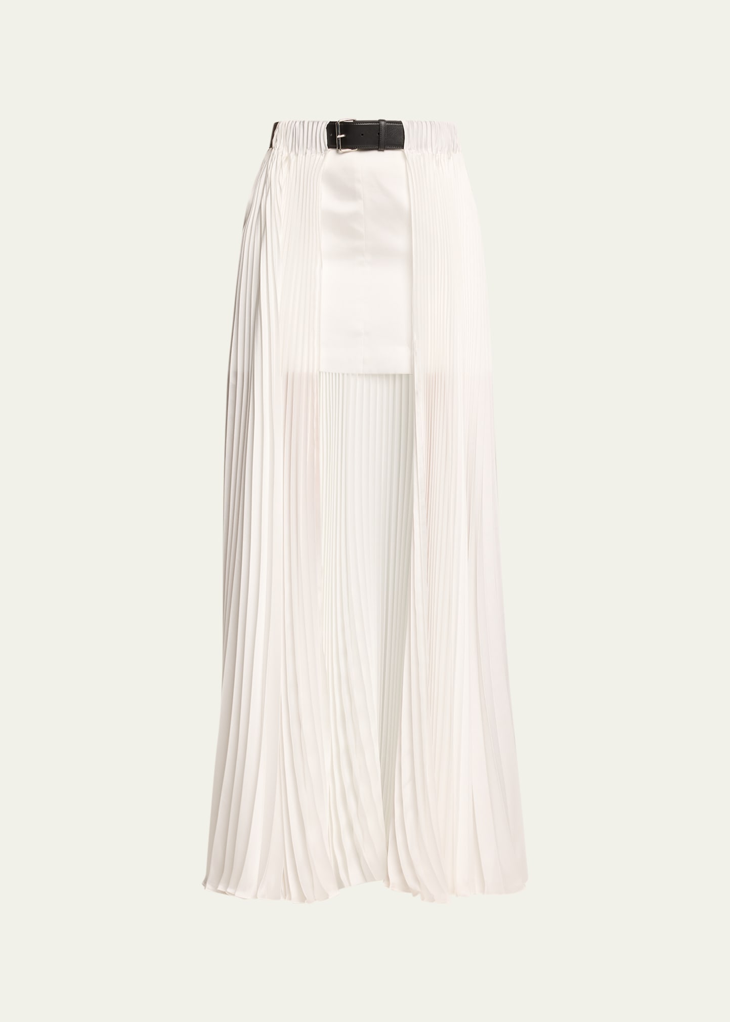 Peter Do Long Pleated Belted Skirt In White