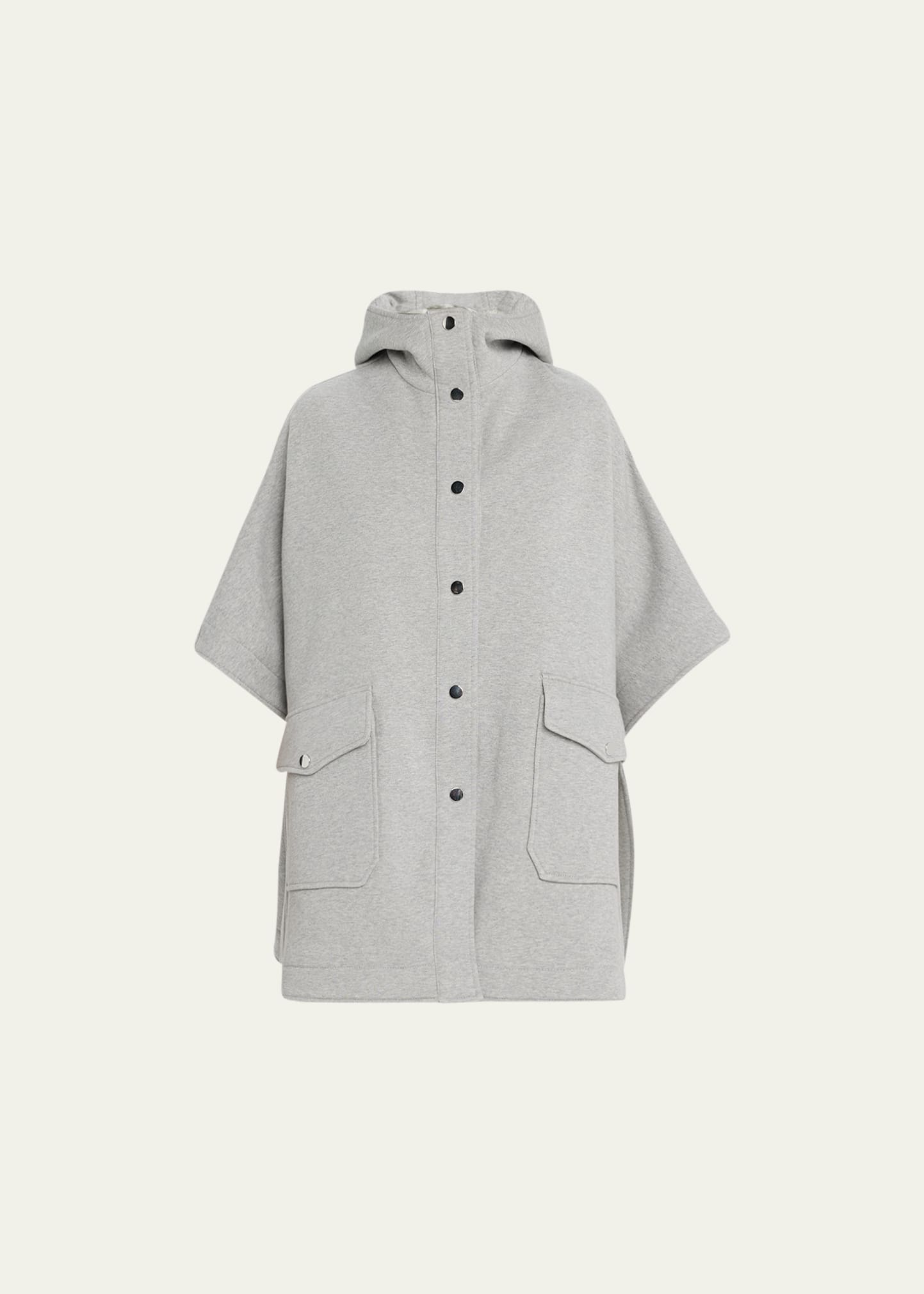 Faz Lola Hooded Cape Coat In Grey