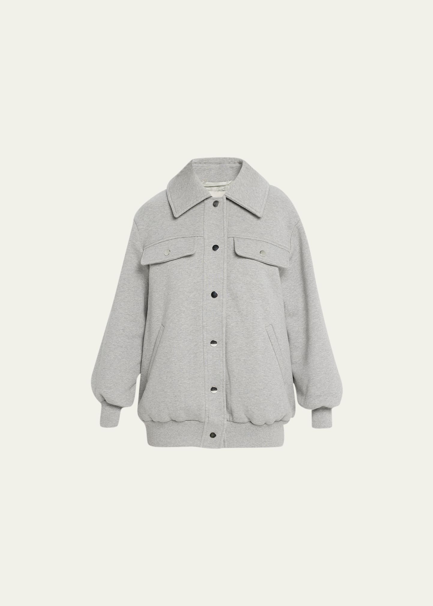 Faz Jane Snap-button Bomber Jacket In Grey