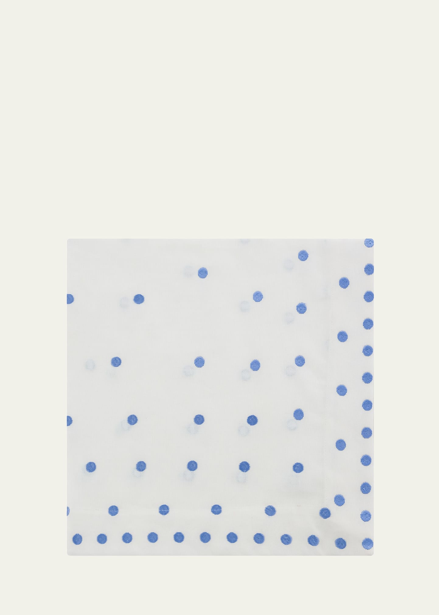 Nomi K White Linen Napkin With Blue Dots Motif In Neutral