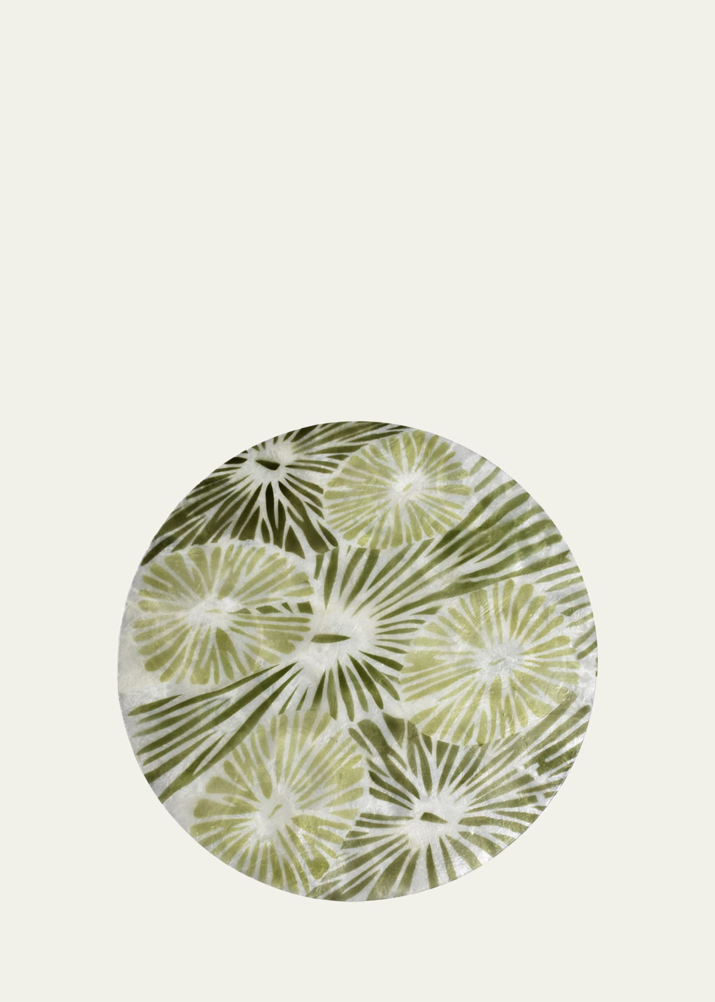 Nomi K Shades Of Green Bamboo Pure Shell Round Placemat