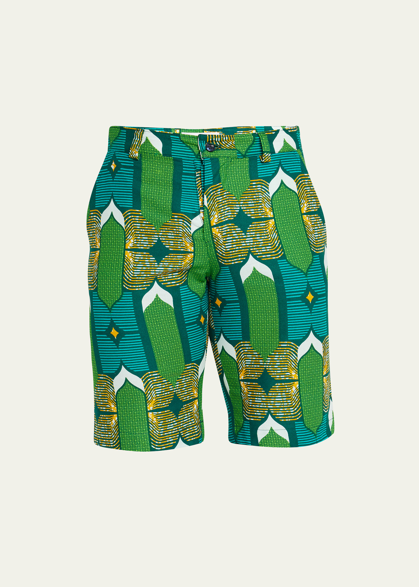 Men's Wax-Print Bermuda Shorts