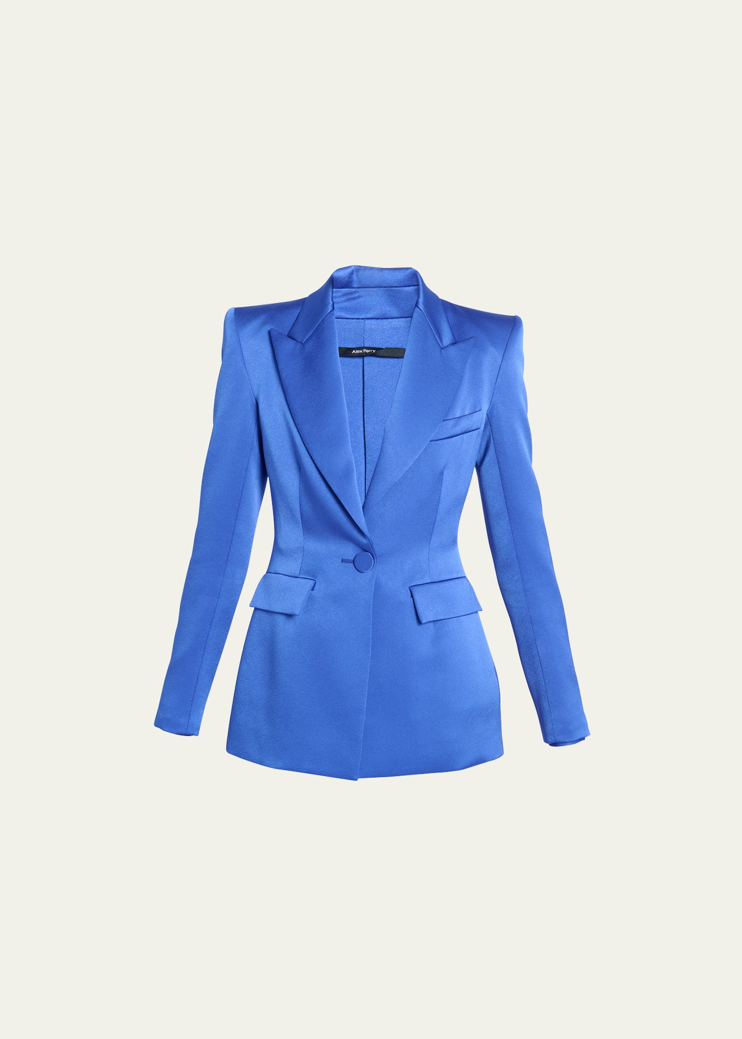 Alex Perry Carington Single-breasted Velvet Blazer In Bluebell