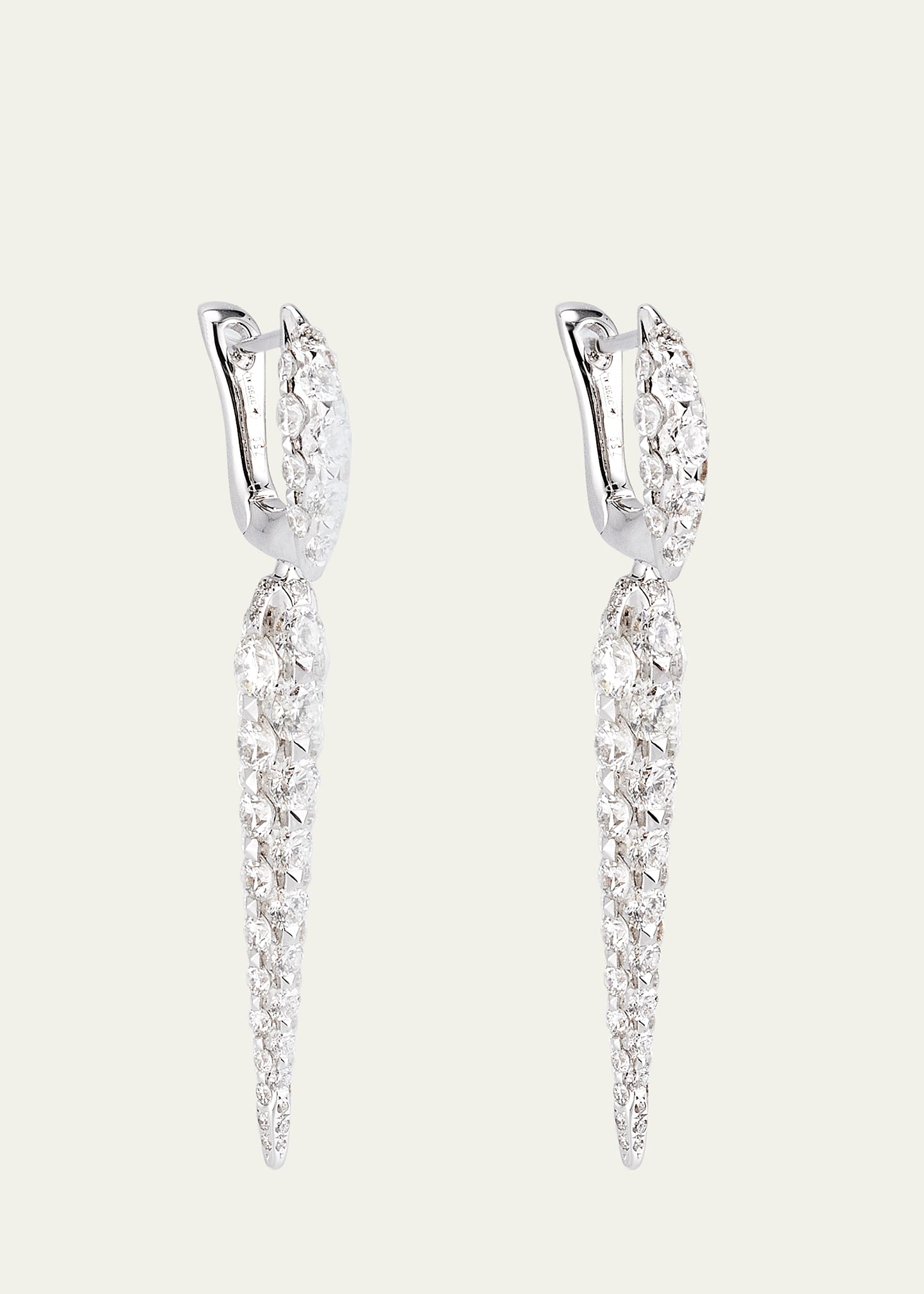 18k White Gold Merveilles Small Icicle Earrings with Diamonds