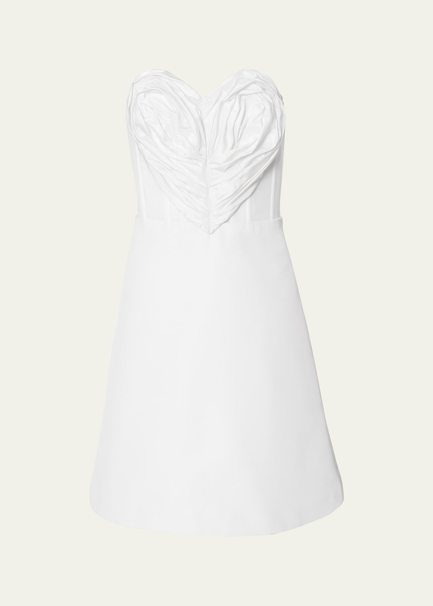 Shop Carolina Herrera Strapless Sweetheart Mini Dress With Corset Bodice In White