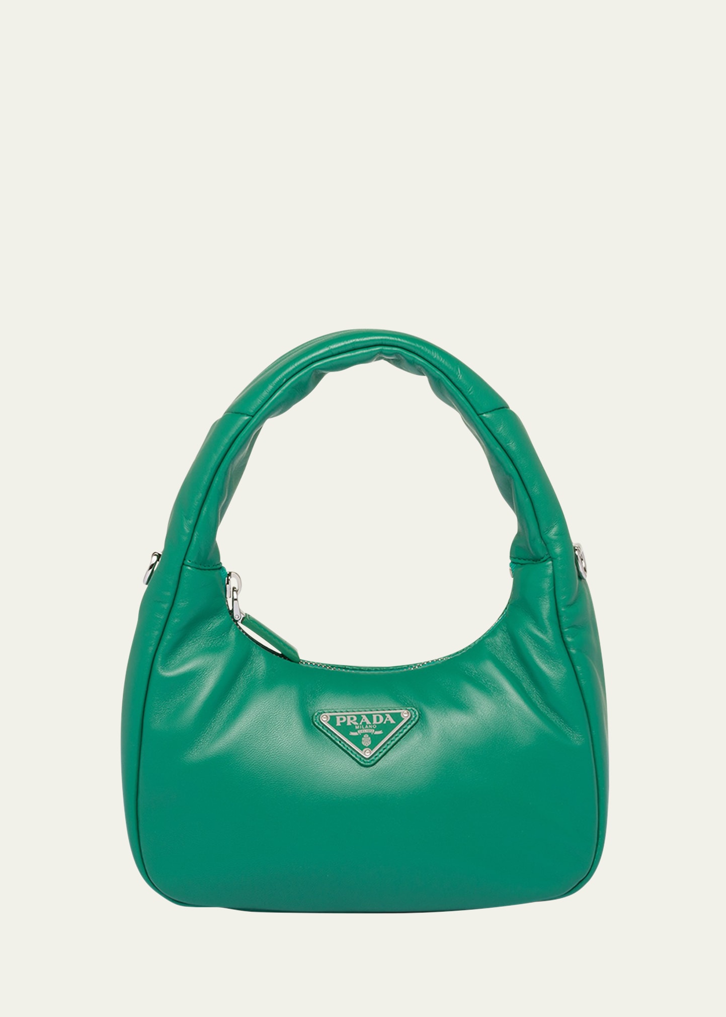 Prada Mini Zip Leather Top-handle Bag In F0458 Mango
