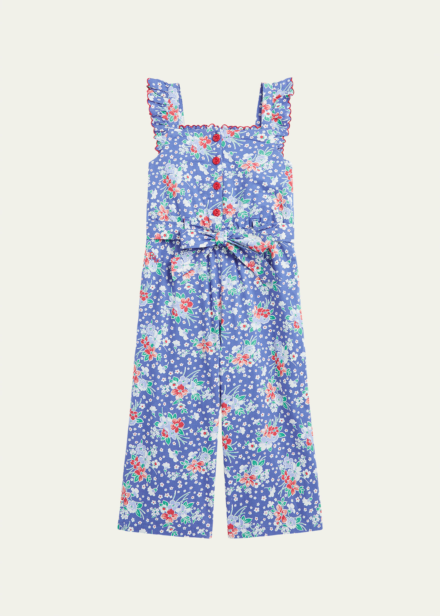 Girl's Floral-Print Wide Leg Jumpsuit, Size 7-16