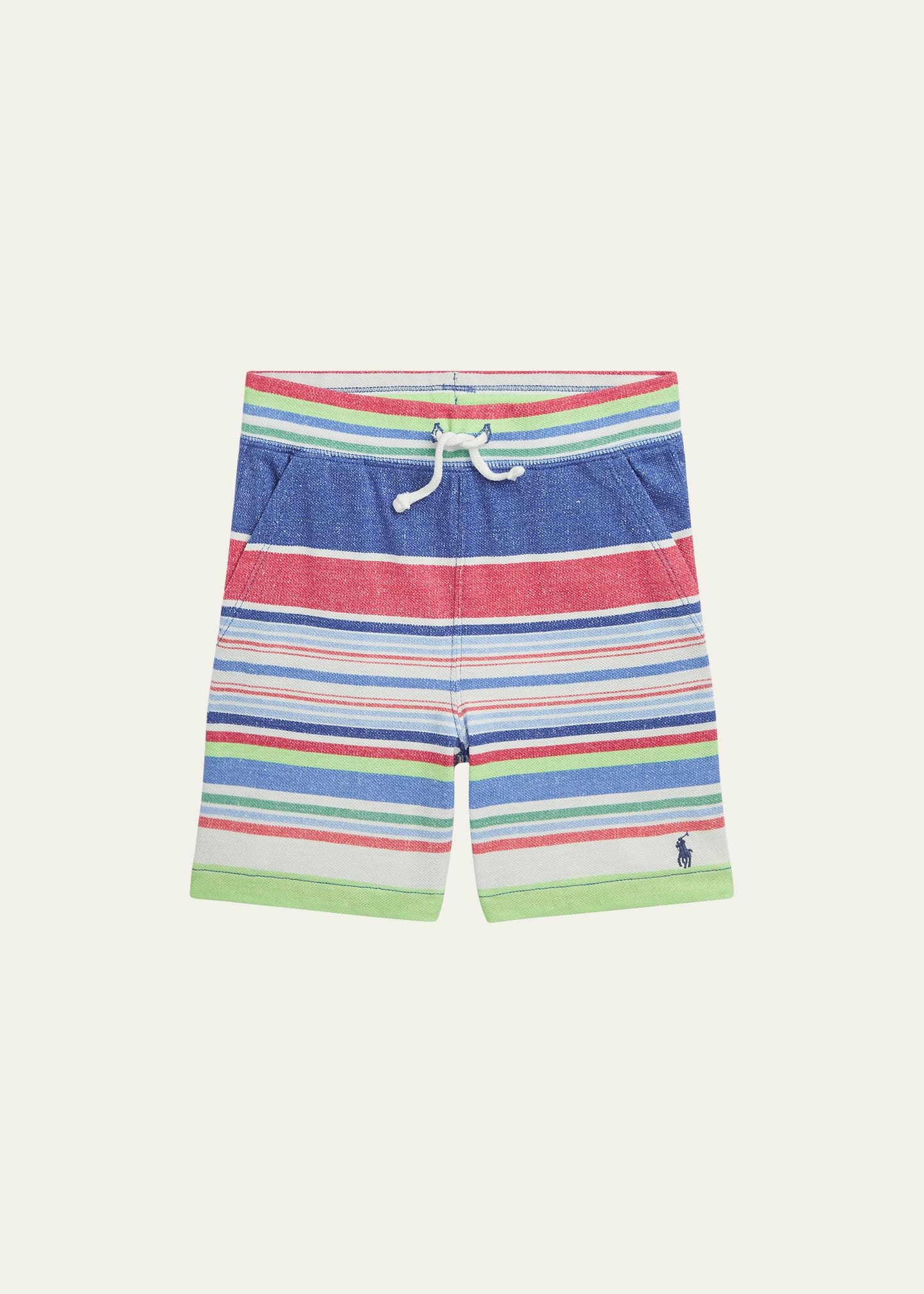 Ralph Lauren Kids' Boy's Multicolor Striped Embroidered Mesh Shorts