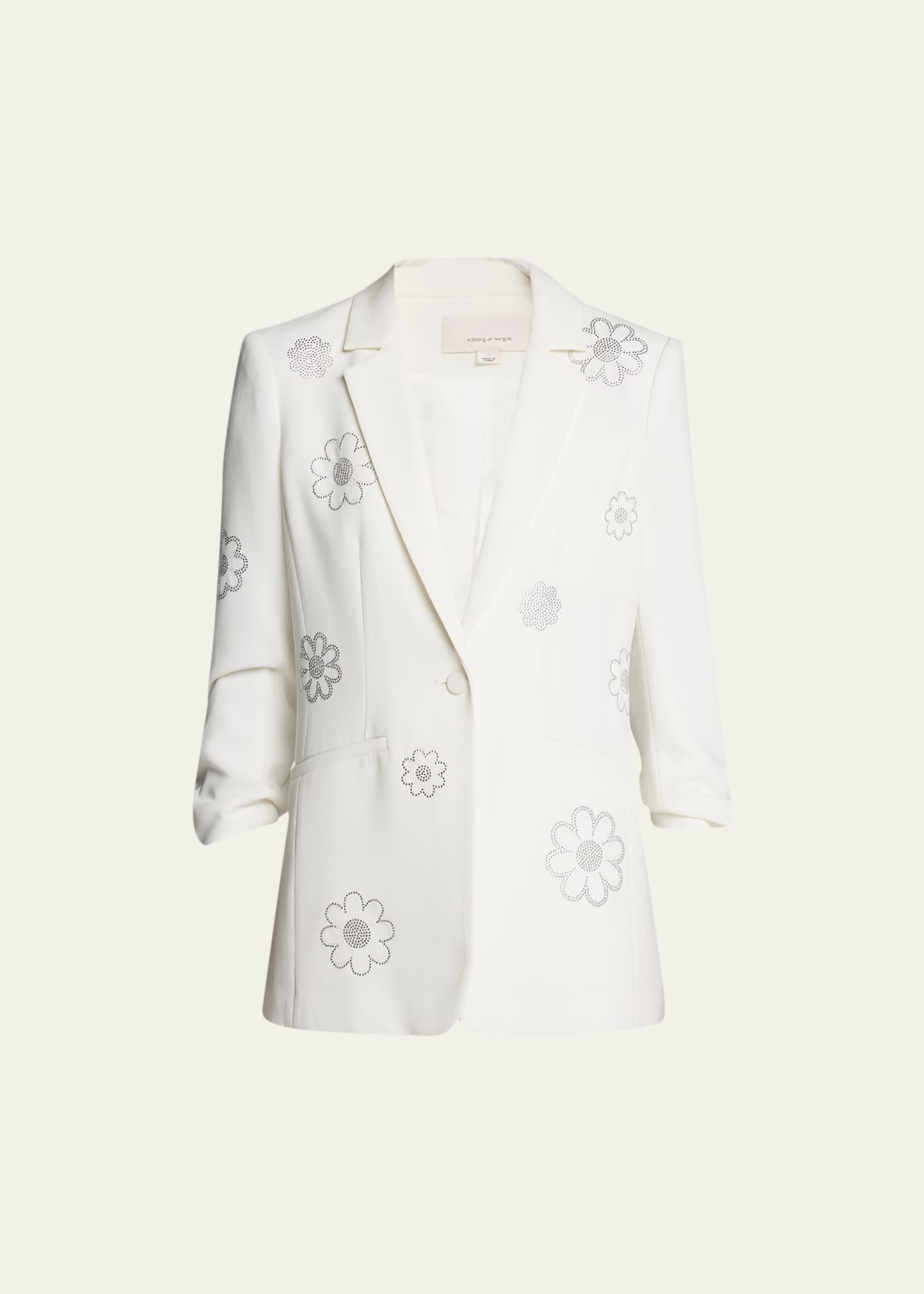 Khloe Heatset Daisies Sequin Crepe Blazer