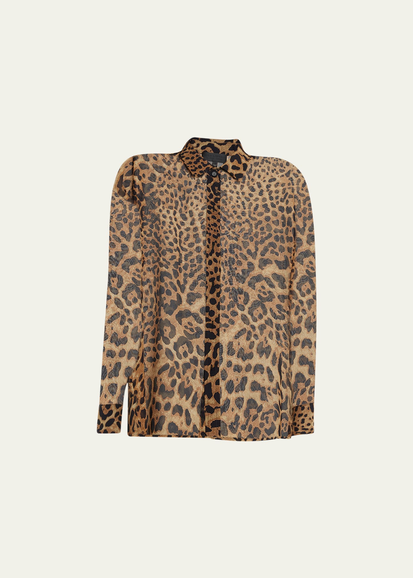 Mathys Leopard-Print Silk Chiffon Shirt