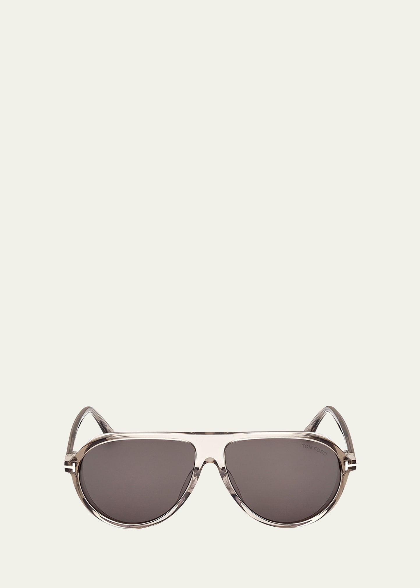 Tom Ford Marcus 60mm Gradient Pilot Sunglasses In Shiny Transparent
