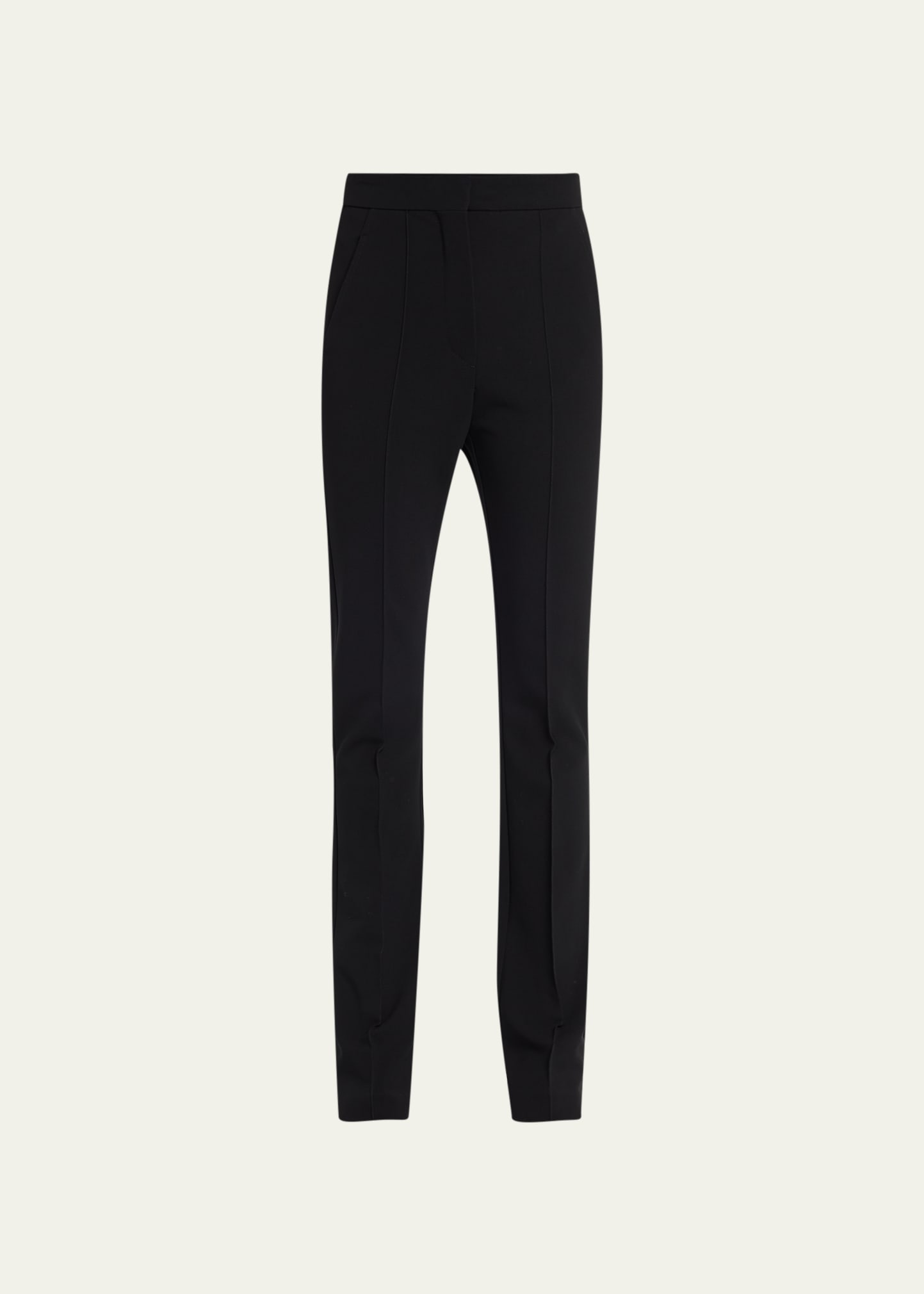 Shop Max Mara Lari Pleated Straight-leg Trousers In Black