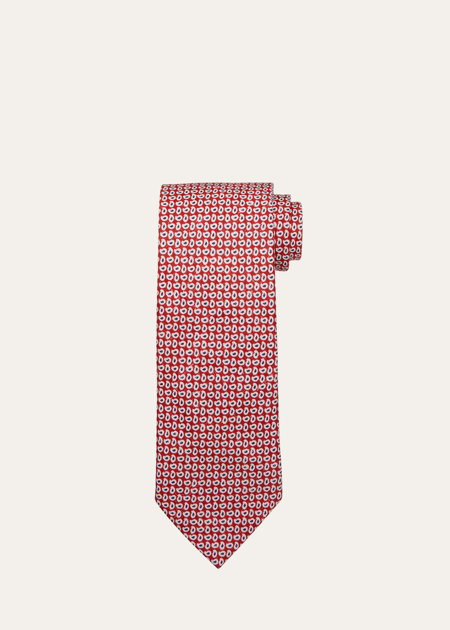 Men's Paisley-Print Linen Tie