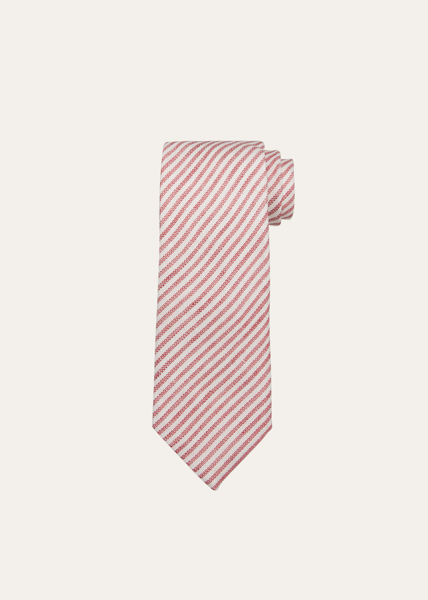 Men's Stripe Jacquard Linen Tie