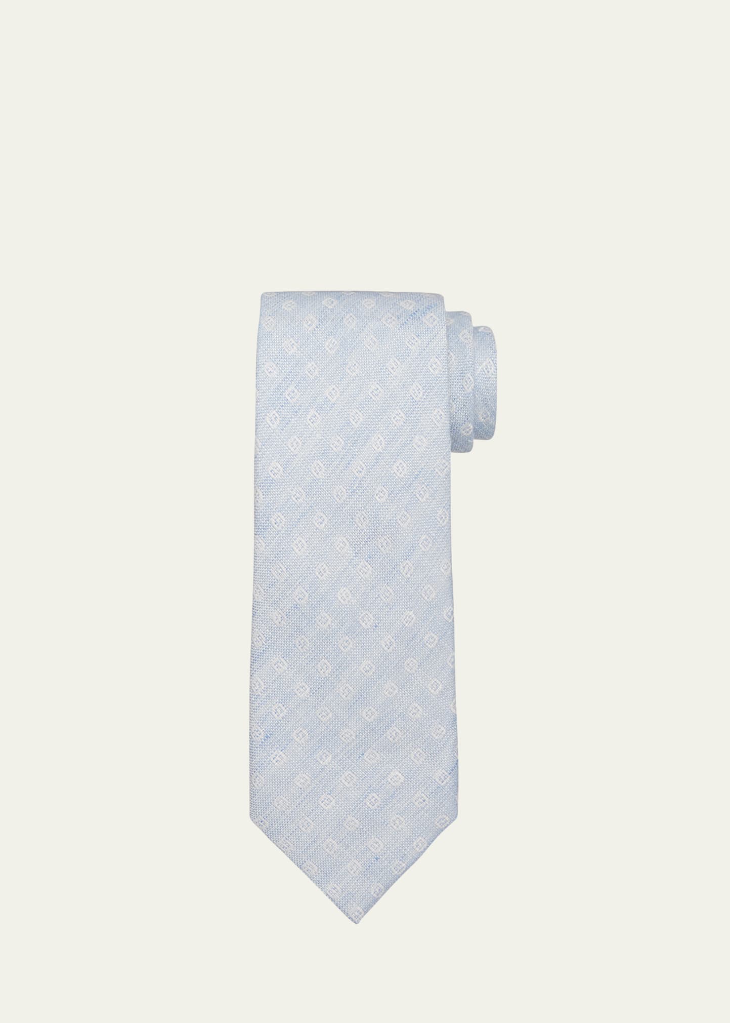 Men's Geometric Linen Jacquard Tie