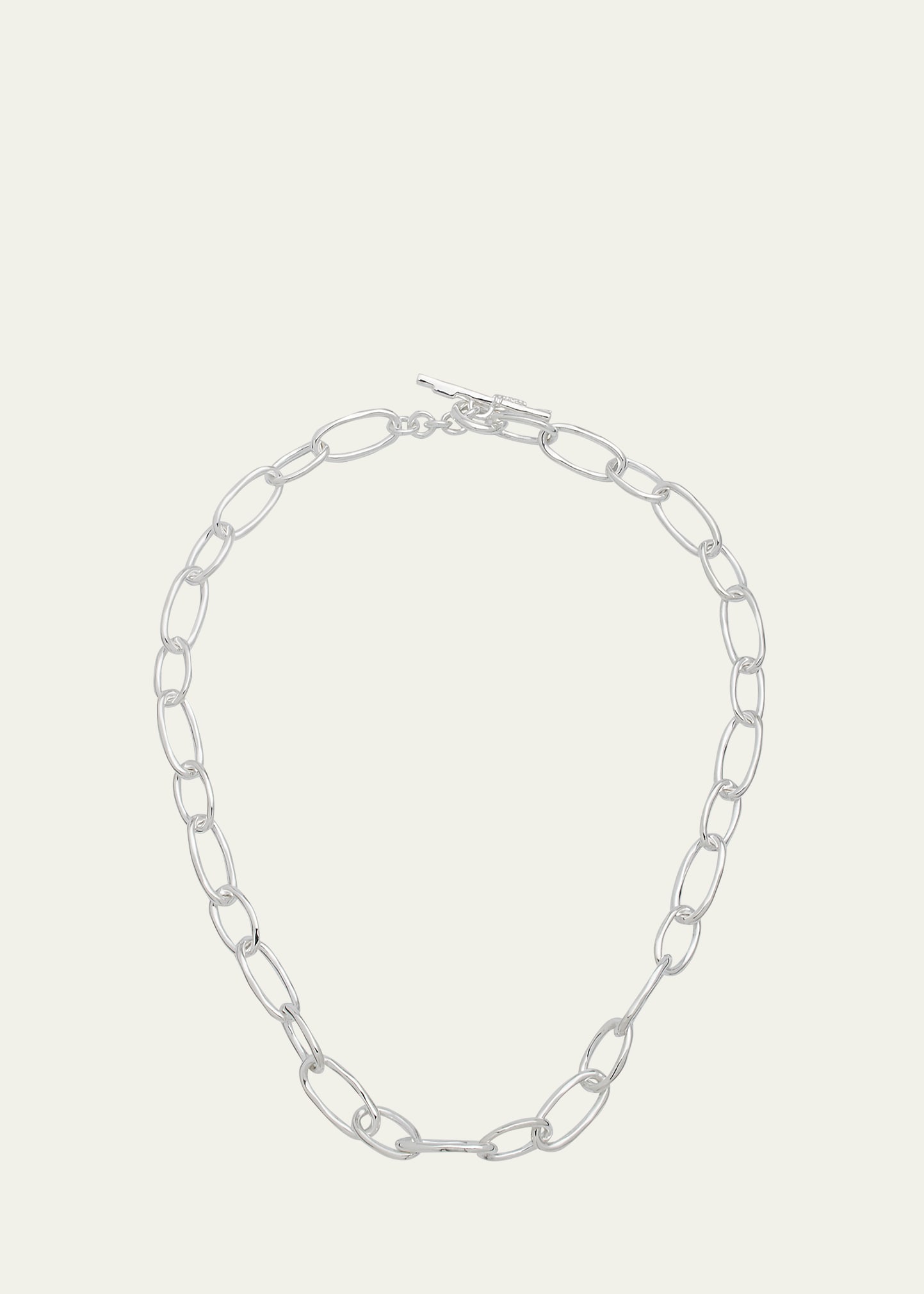 Ippolita Classico Faceted Oval Link Necklace In Silver