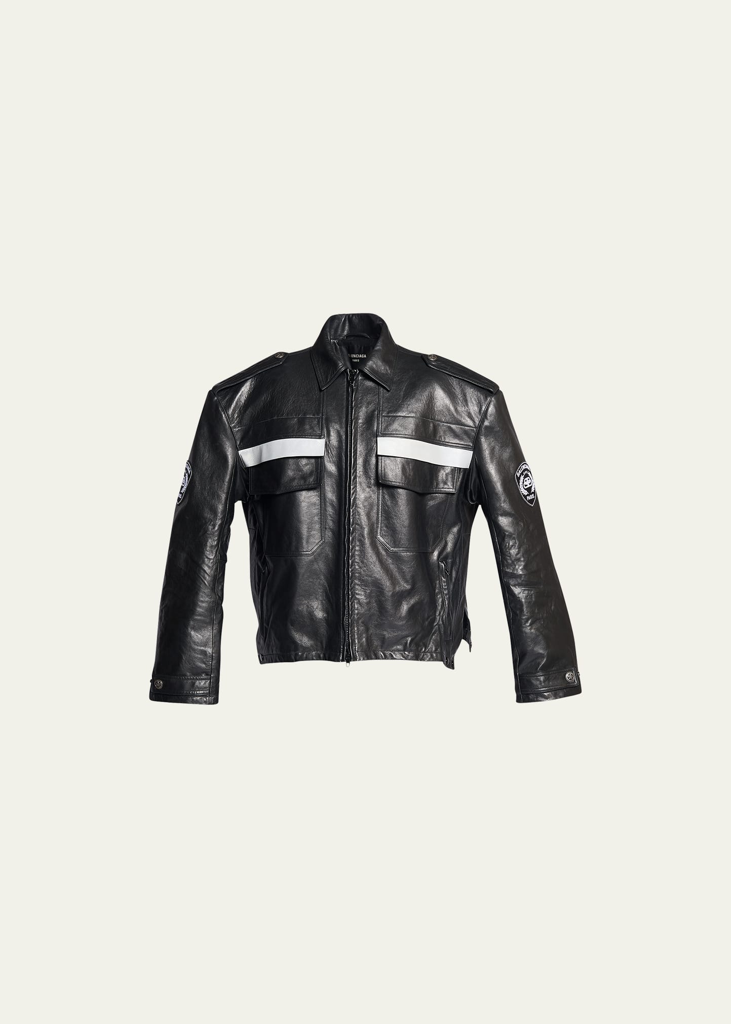 Men's Oversized Leather Uniform Jacket
