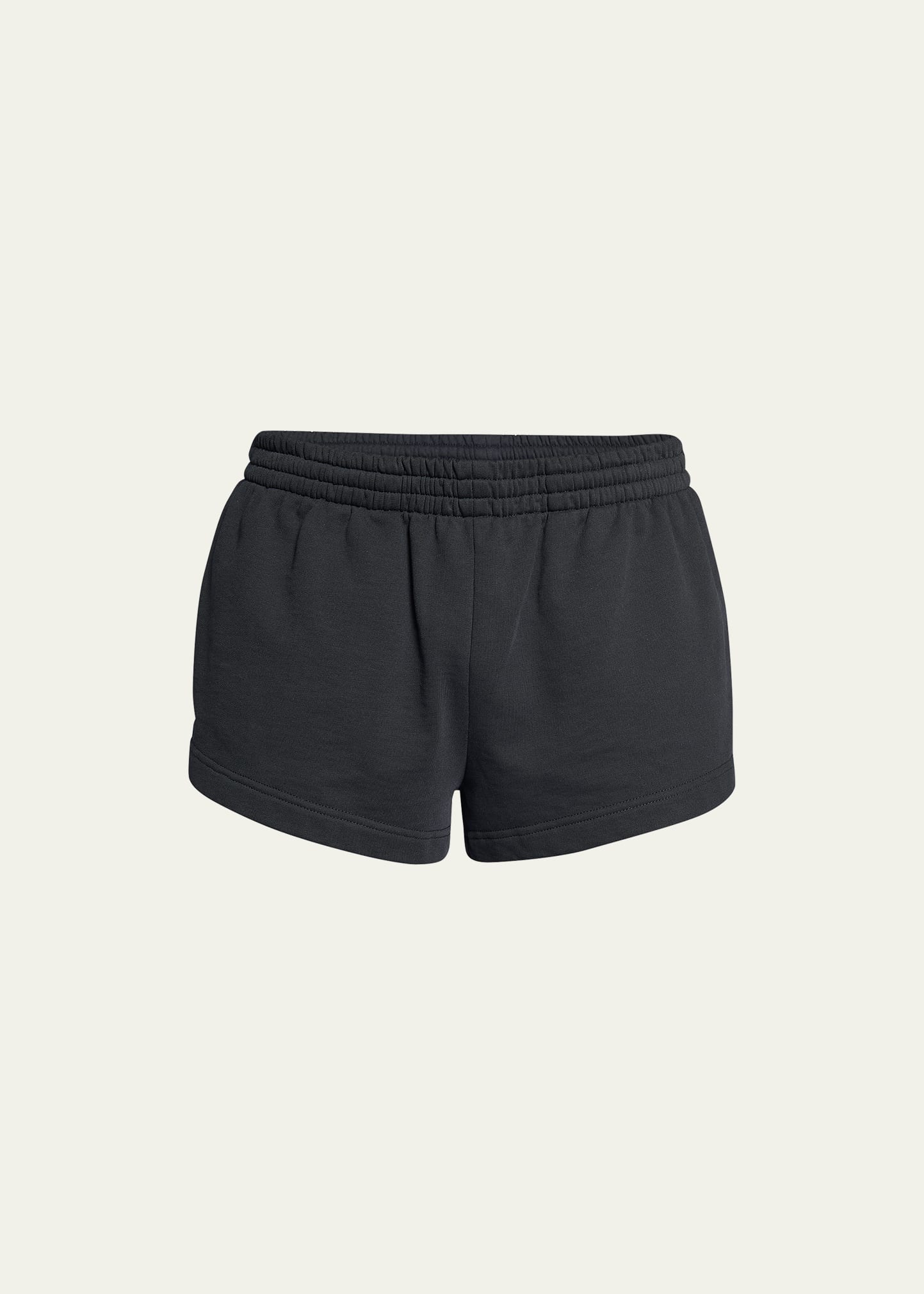 Shop Balenciaga Men's Solid Fleece Running Shorts In Noir
