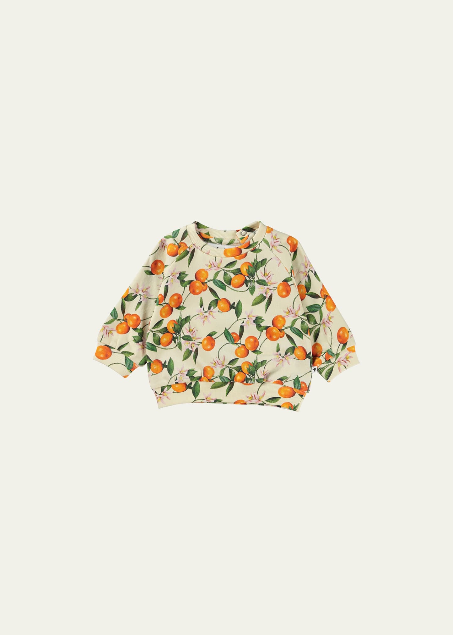 Girl's Disc Orange-Print Sweatshirt, Size 6M-24M