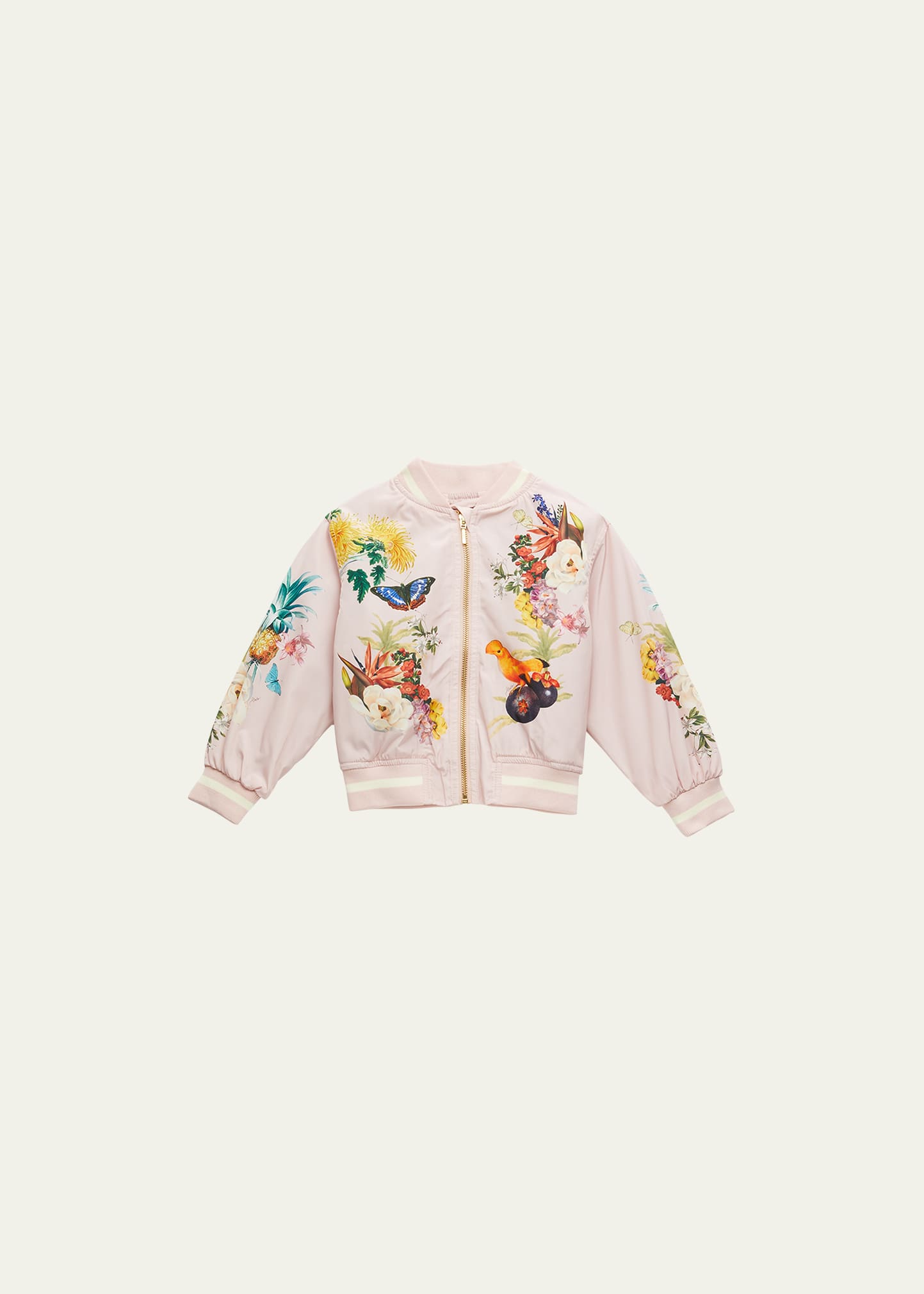 Girl's Haliva Floral-Print Jacket, Size 4-6