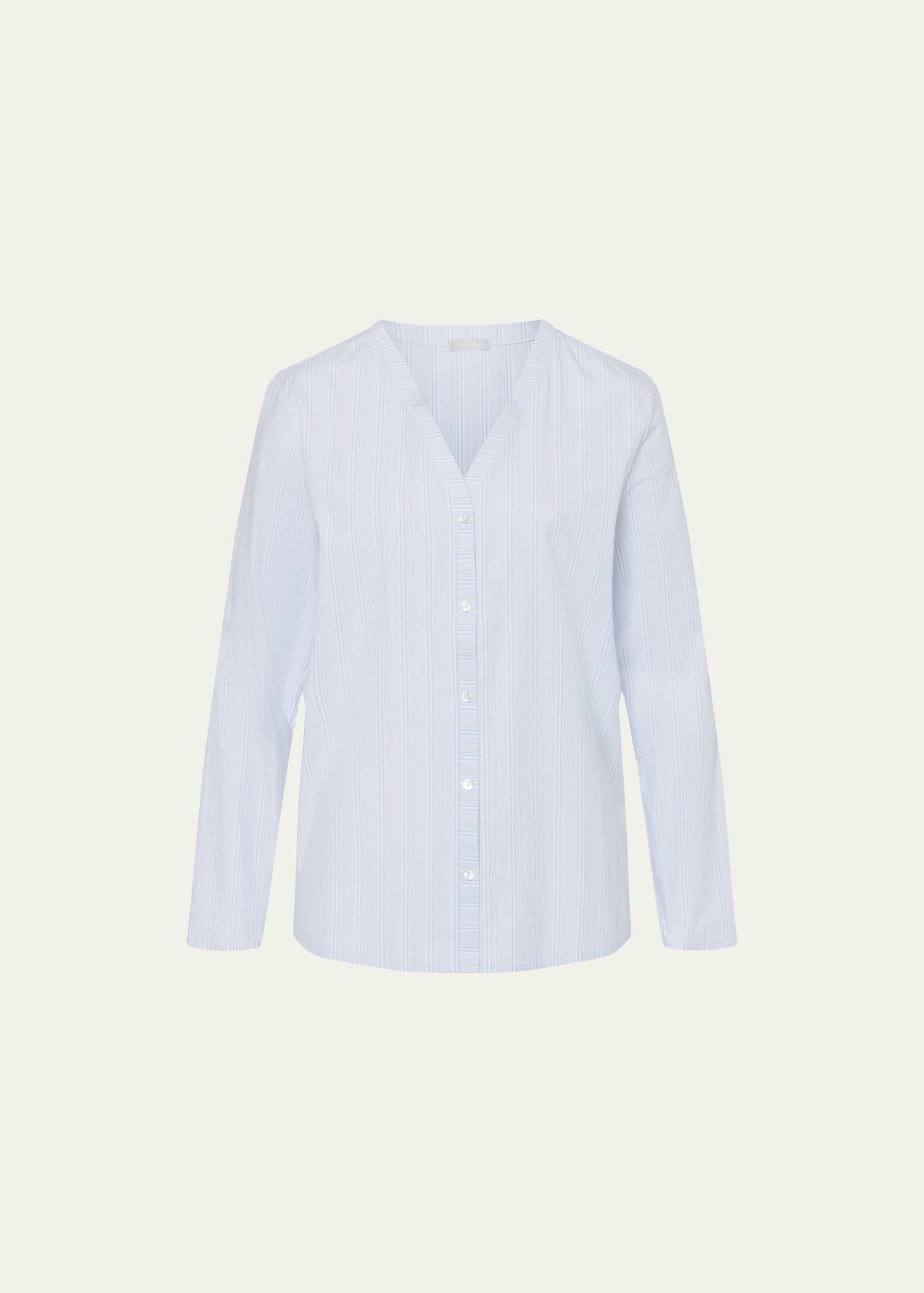 Hanro Striped Button-Down Sleep and Lounge Shirt