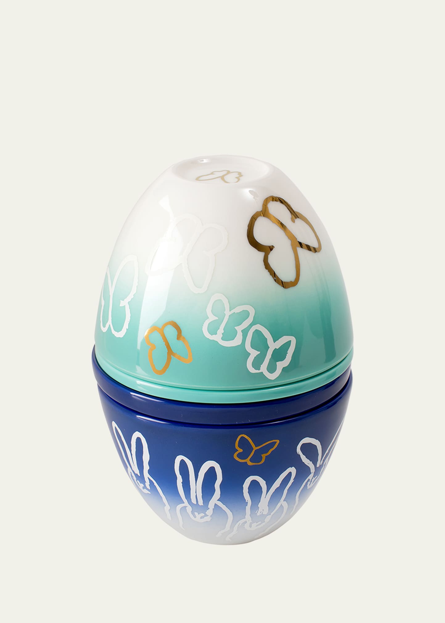 Nesting Porcelain Bunnies & Butterflies Egg Gift Box