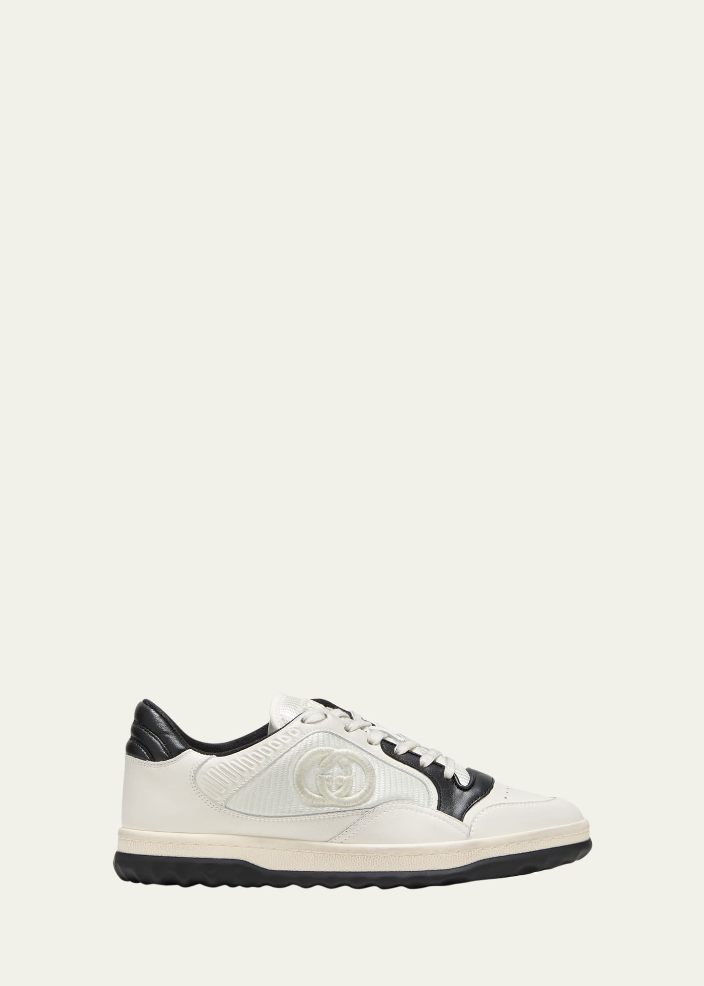 Shop Gucci Bicolor Leather Low-top Sneakers In Off White
