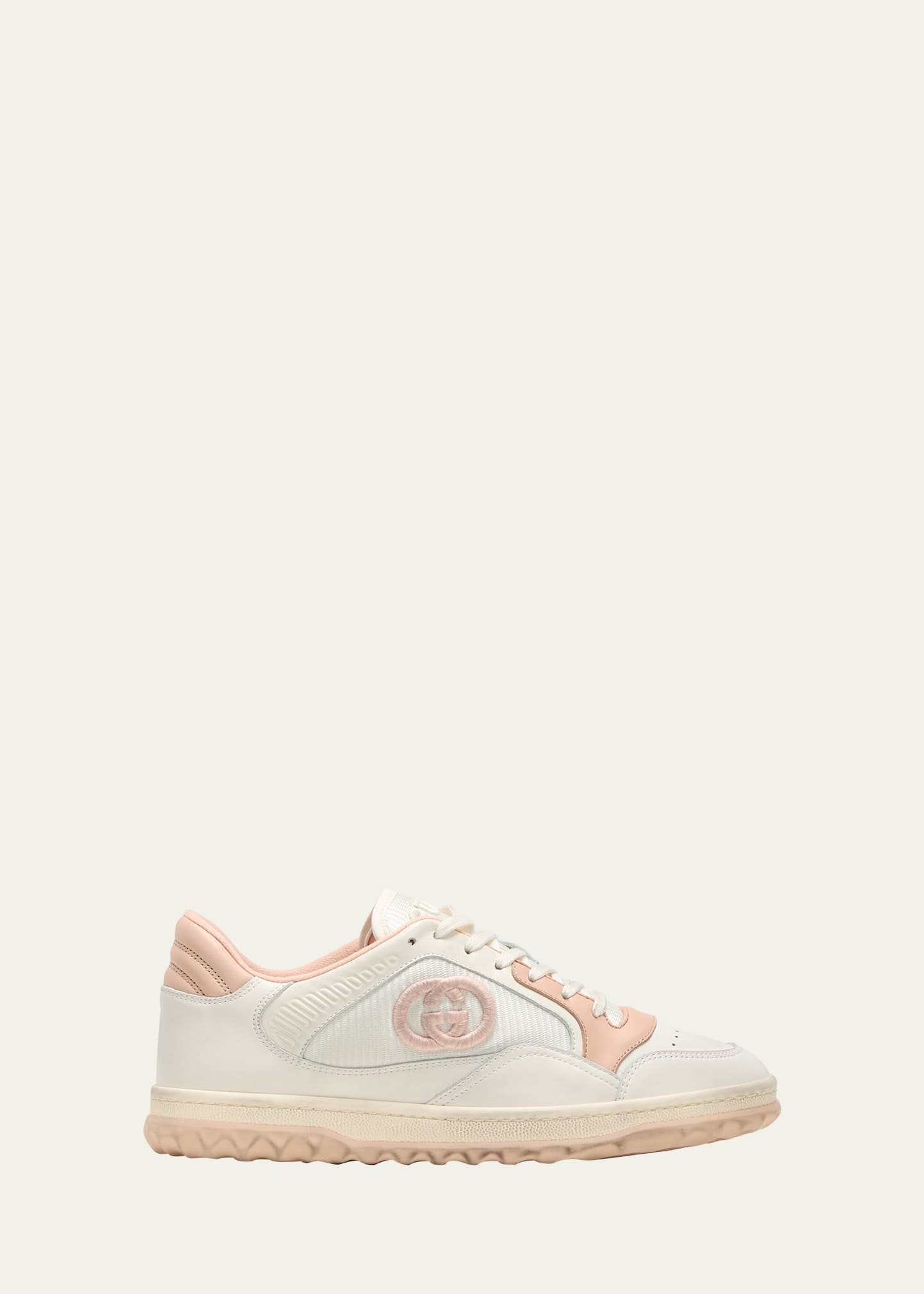 Shop Gucci Bicolor Leather Low-top Sneakers In 9171 Off White Ro