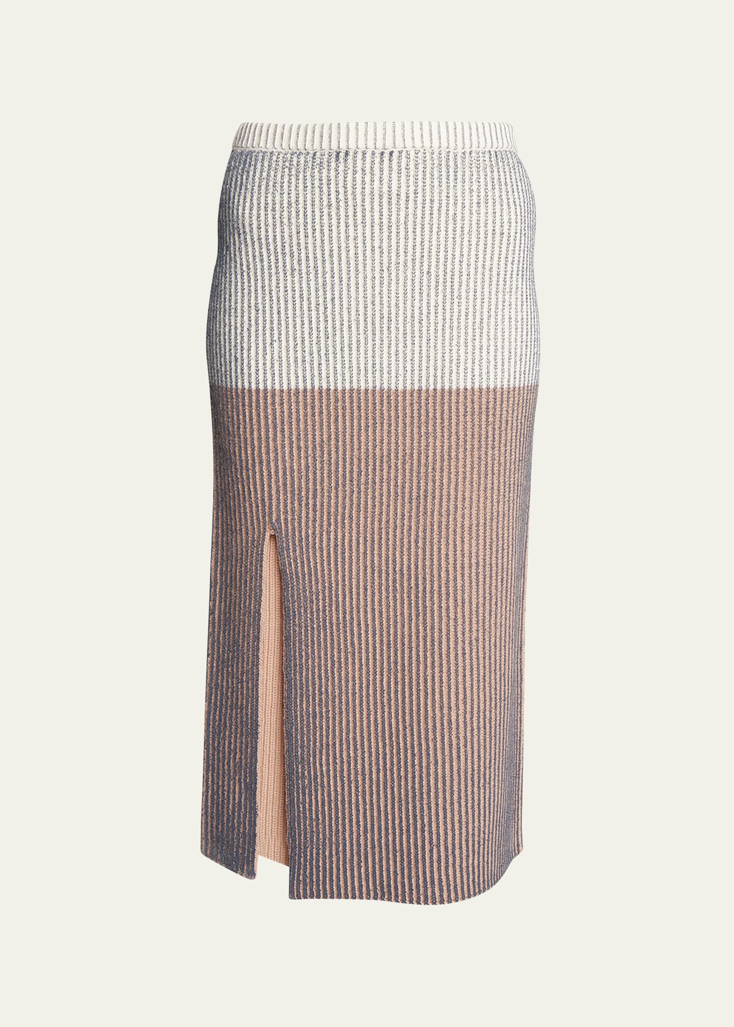 Knit Colorblock Midi Skirt