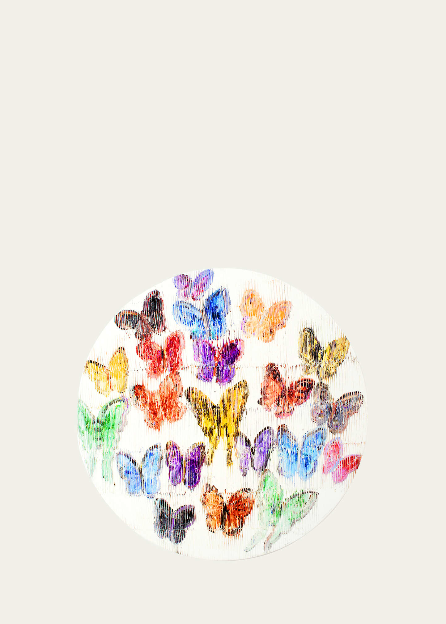 Hunt Slonem Spring Butterflies Lacquer Placemat, 15"dia