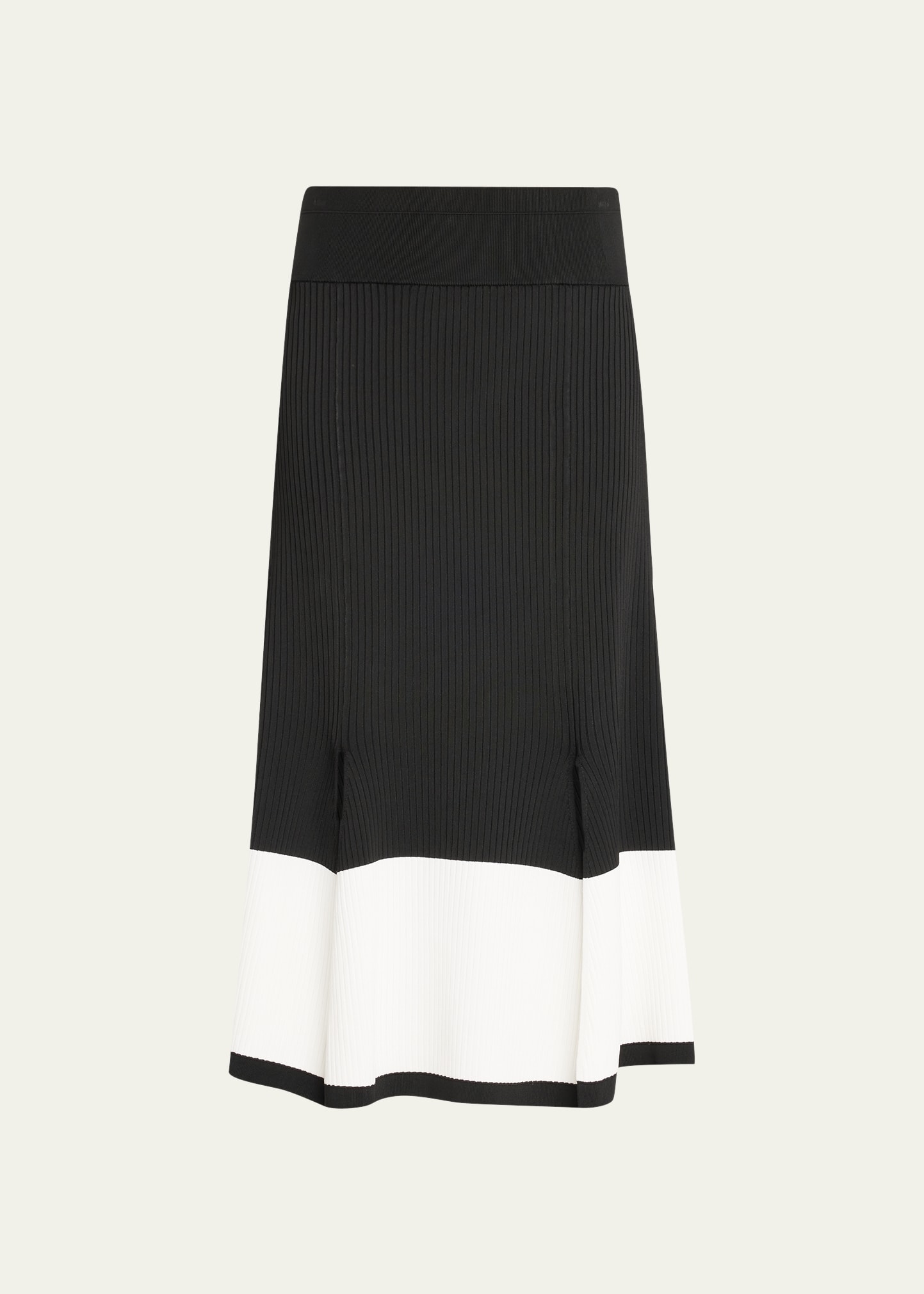 Two-Tone Split Midi Skirt