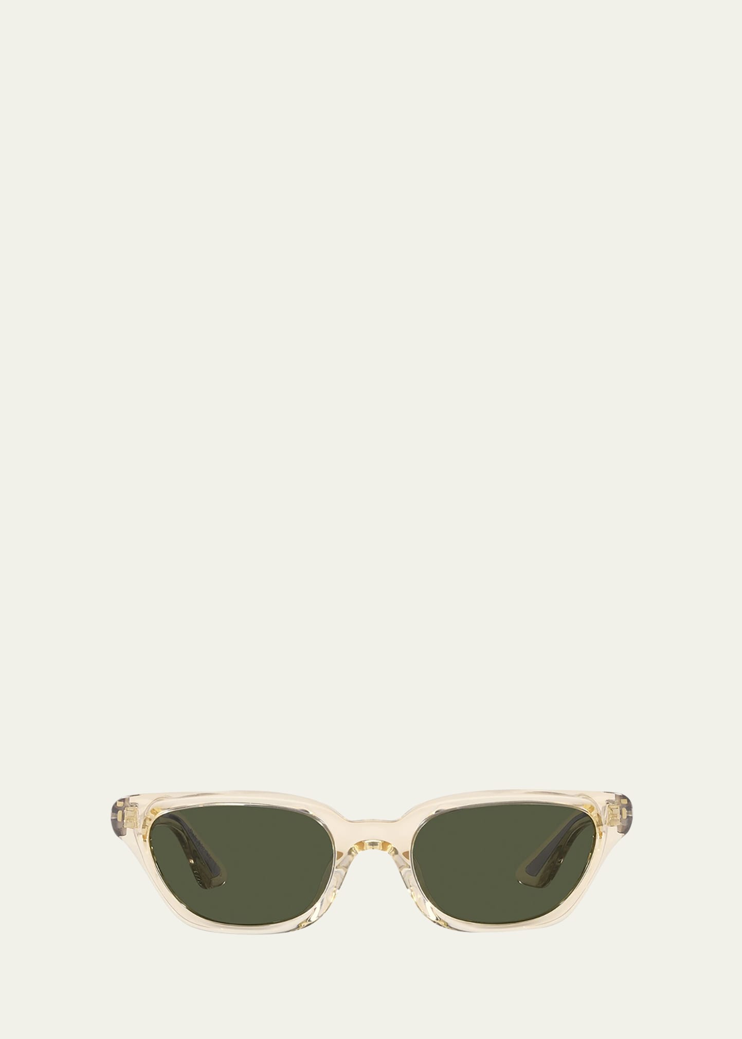 Khaite X Oliver Peoples 1983c Acetate & Crystal Cat-eye Sunglasses In Lite Beige 2