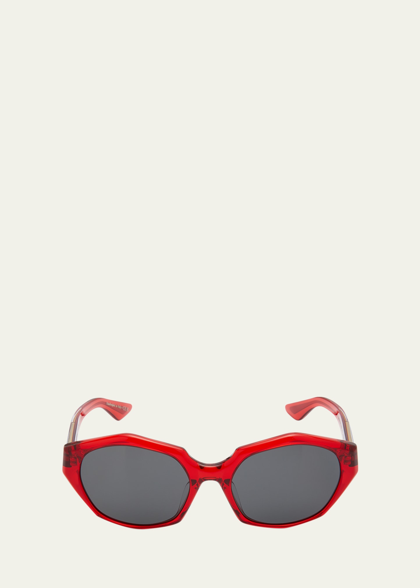 1971C Red Round Acetate Sunglasses