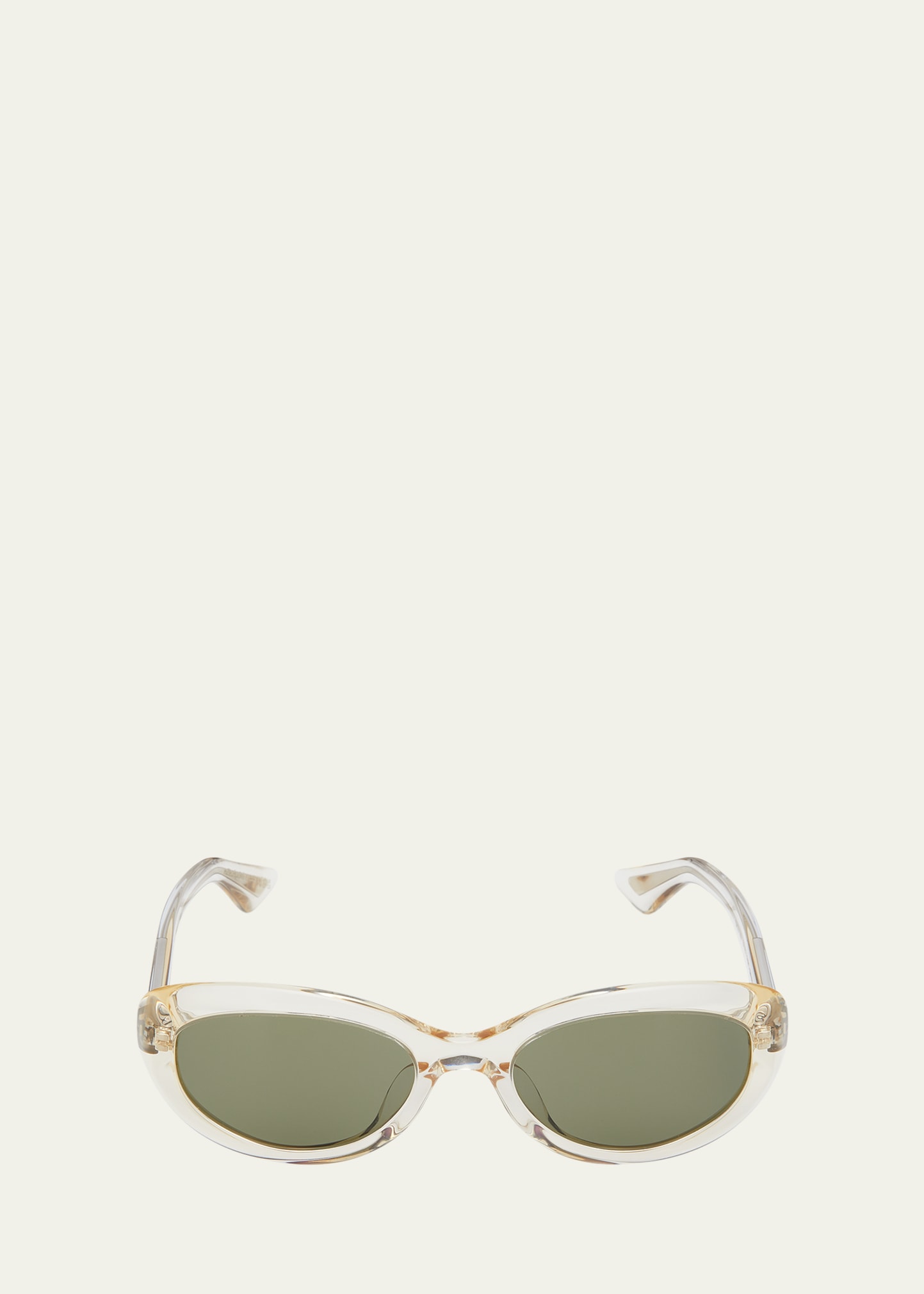 1969C Beige Acetate Oval Sunglasses